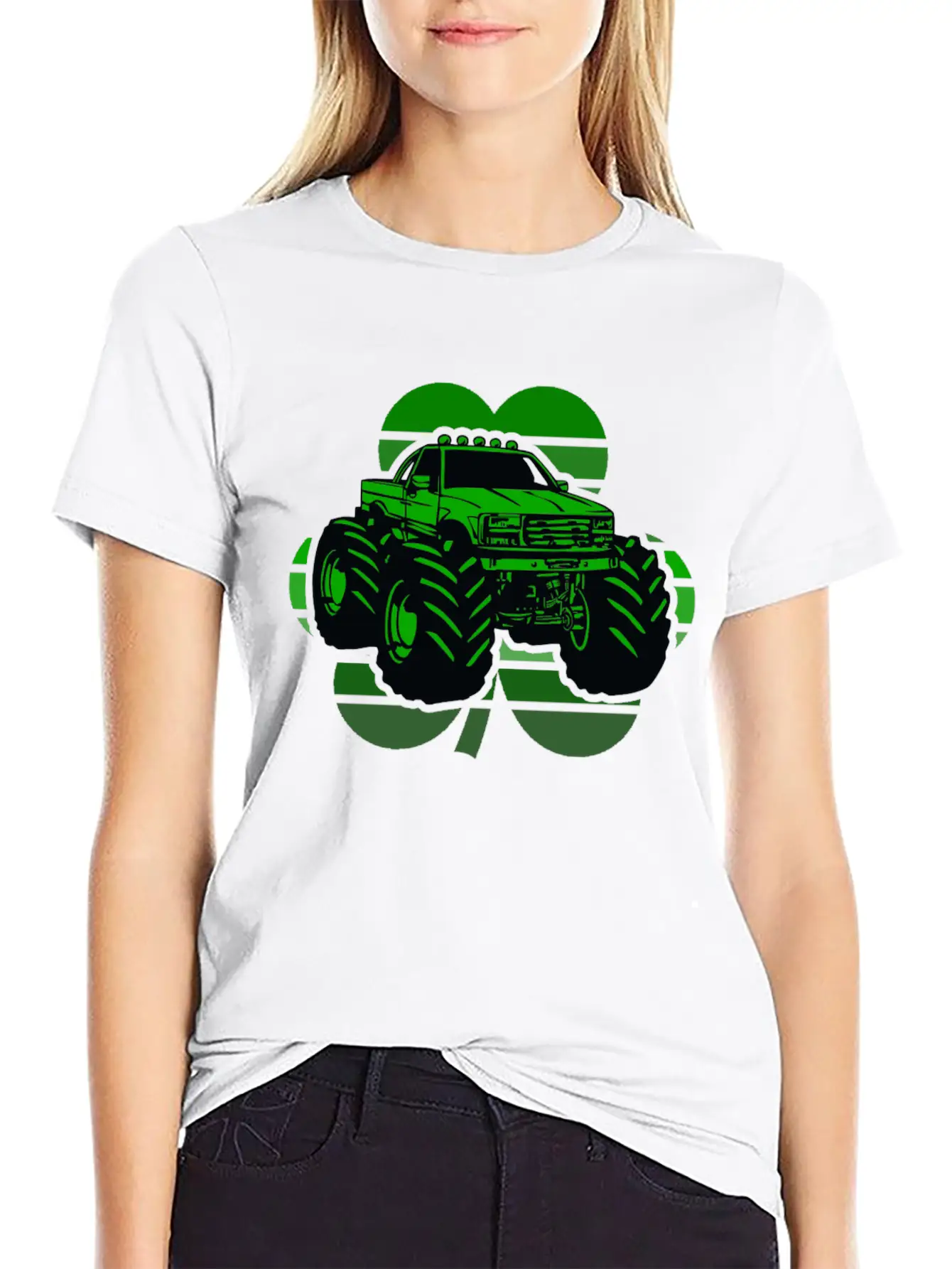 St Patricks Day Monster Truck, St Paddy's Gift Essential Cotton Tee For Daily Outfits – Unisex Style