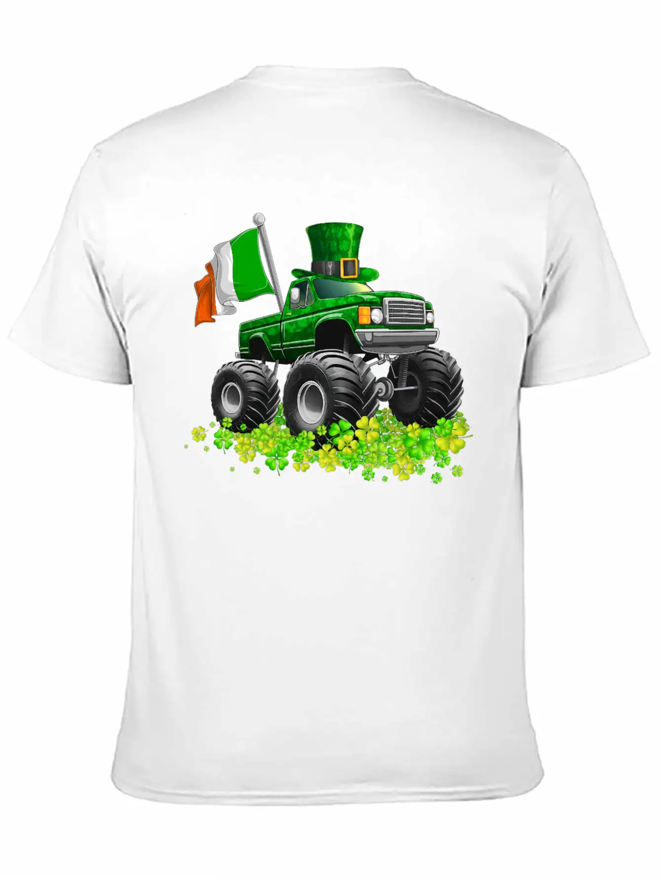 St Patricks Day Toddler Lucky Monster Truck Classic Fit Graphic Tee For Daily Comfort – Unisex Cotton Shirt