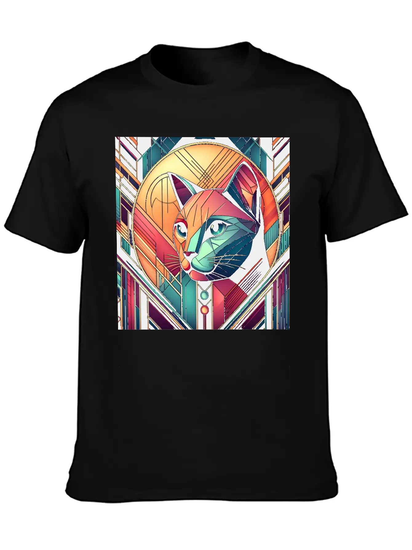 Stained Glass Cat Soft Cotton Short Sleeve Tee – Unisex Wardrobe Staple