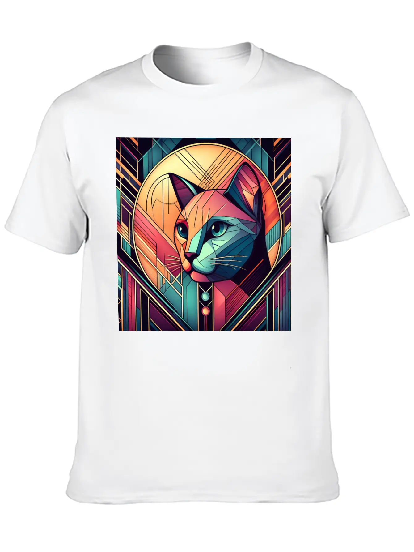 Stained Glass Cat Soft Cotton Short Sleeve Tee – Unisex Wardrobe Staple