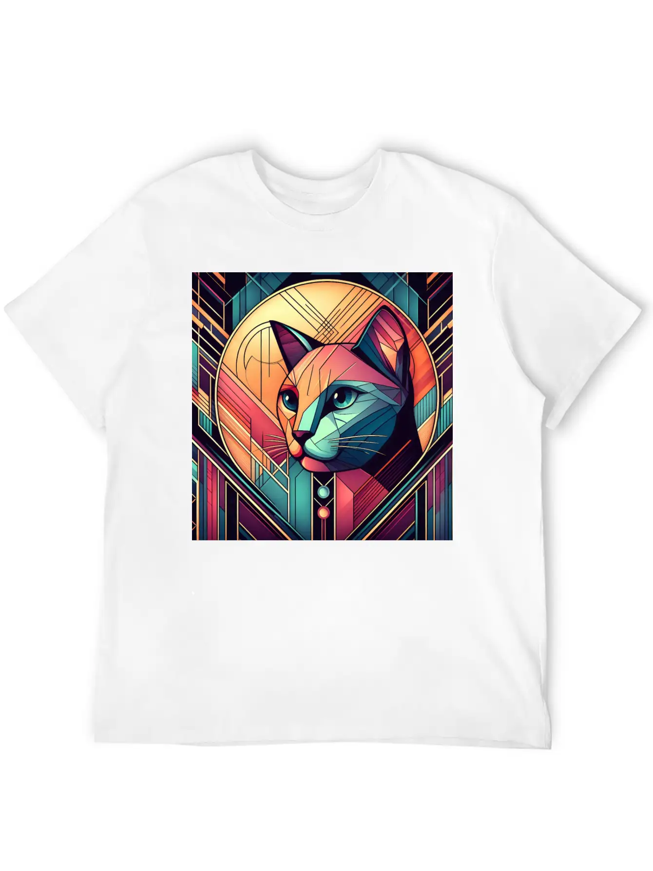Stained Glass Cat Soft Cotton Short Sleeve Tee – Unisex Wardrobe Staple