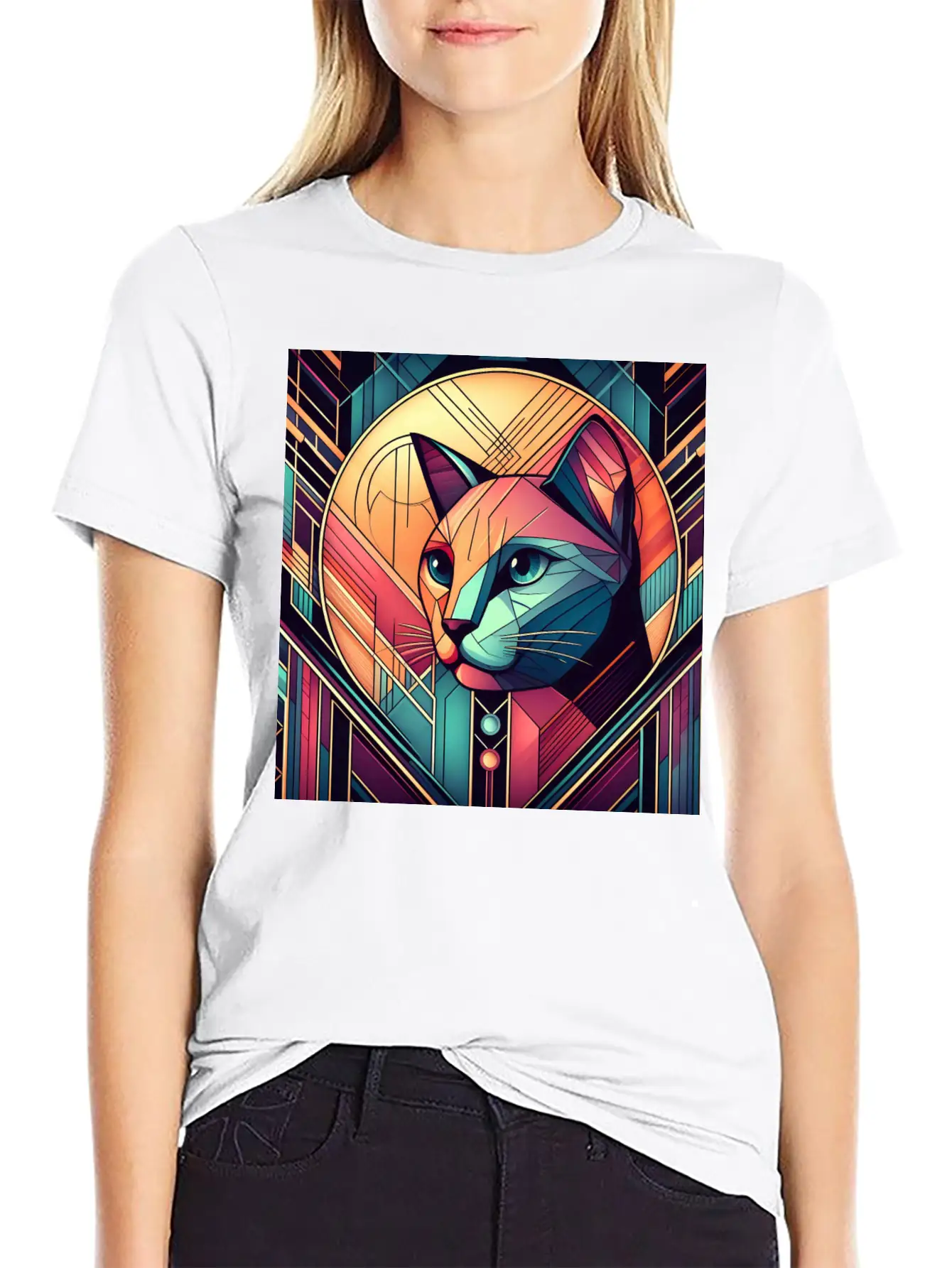 Stained Glass Cat Soft Cotton Short Sleeve Tee – Unisex Wardrobe Staple