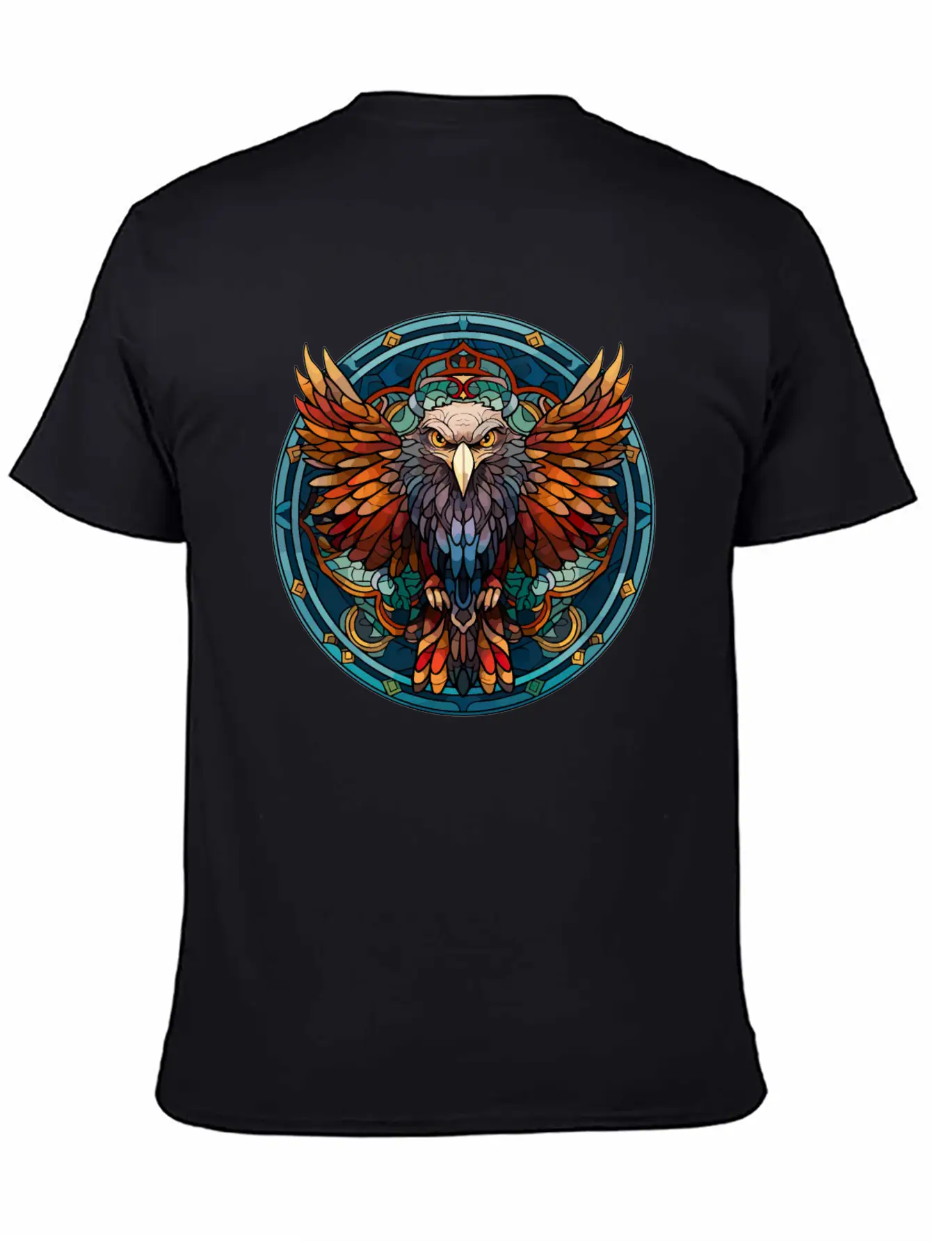 Stained Glass Eagle (3 Of 4) Comfortable Minimalist Graphic Tee – Summer Style Essential
