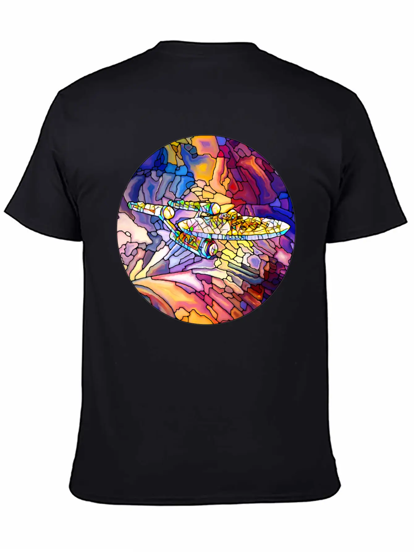 Stained Glass Spaceship Soft Cotton Short Sleeve Tee – Unisex Wardrobe Staple
