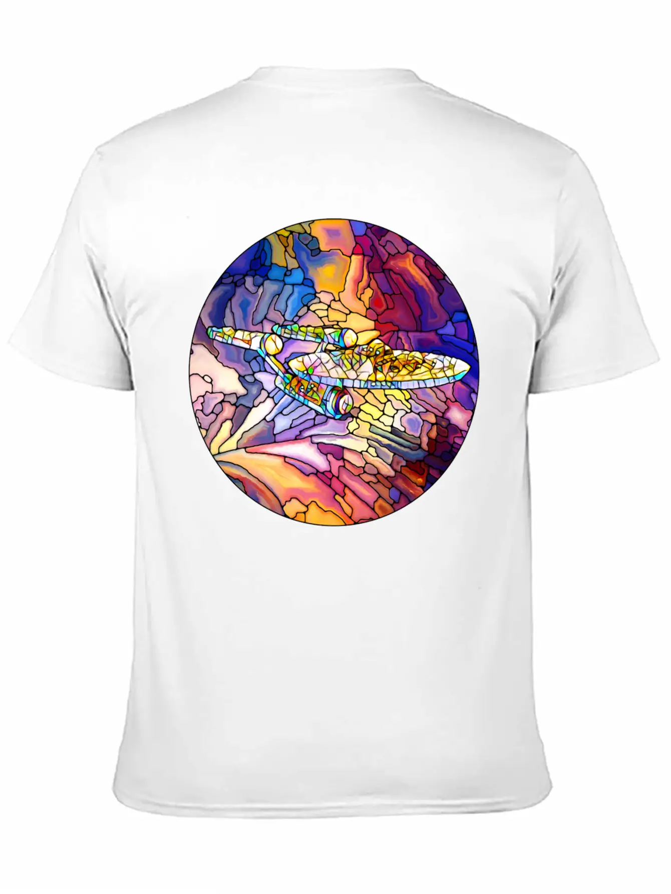 Stained Glass Spaceship Soft Cotton Short Sleeve Tee – Unisex Wardrobe Staple
