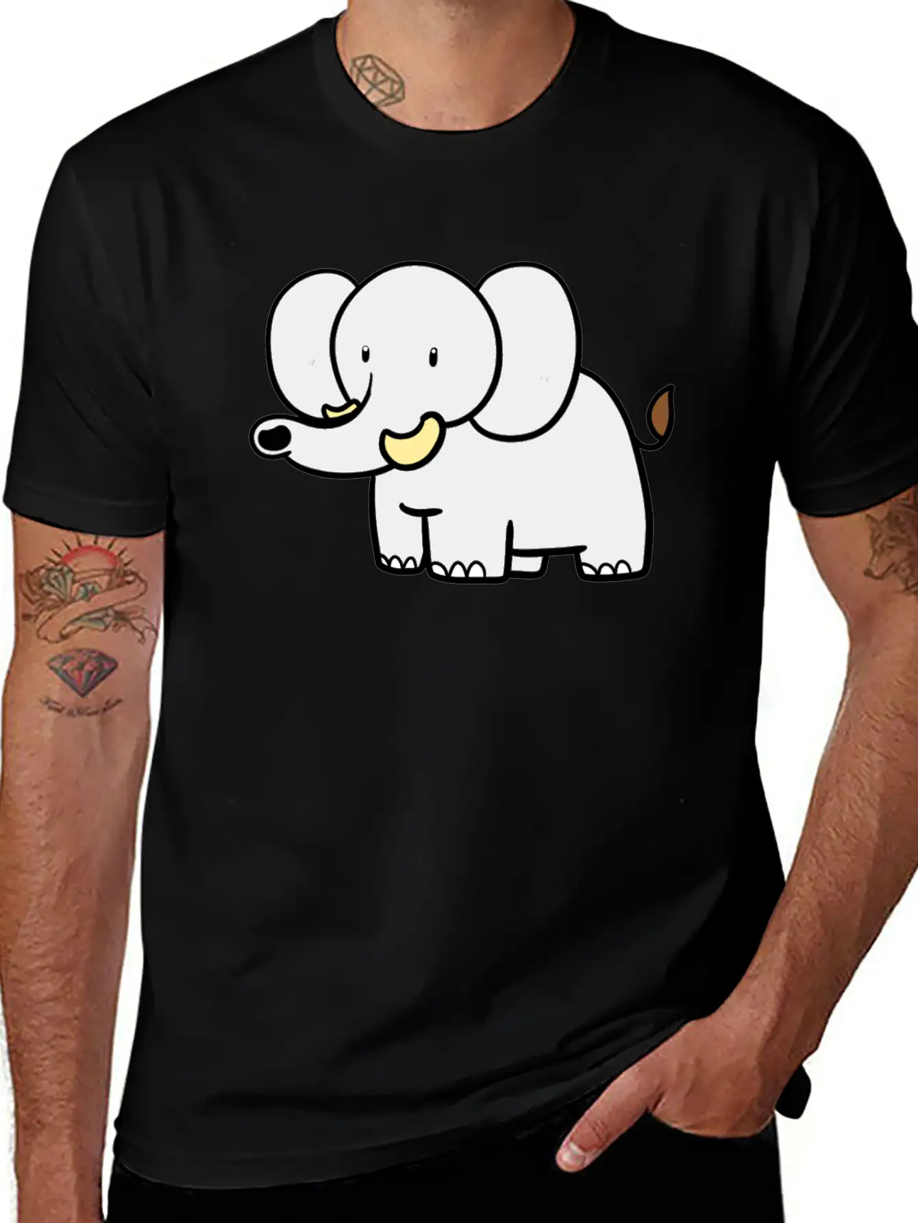 Standing Elephant Unisex Casual T-Shirt – Clean Design For Daily Comfort
