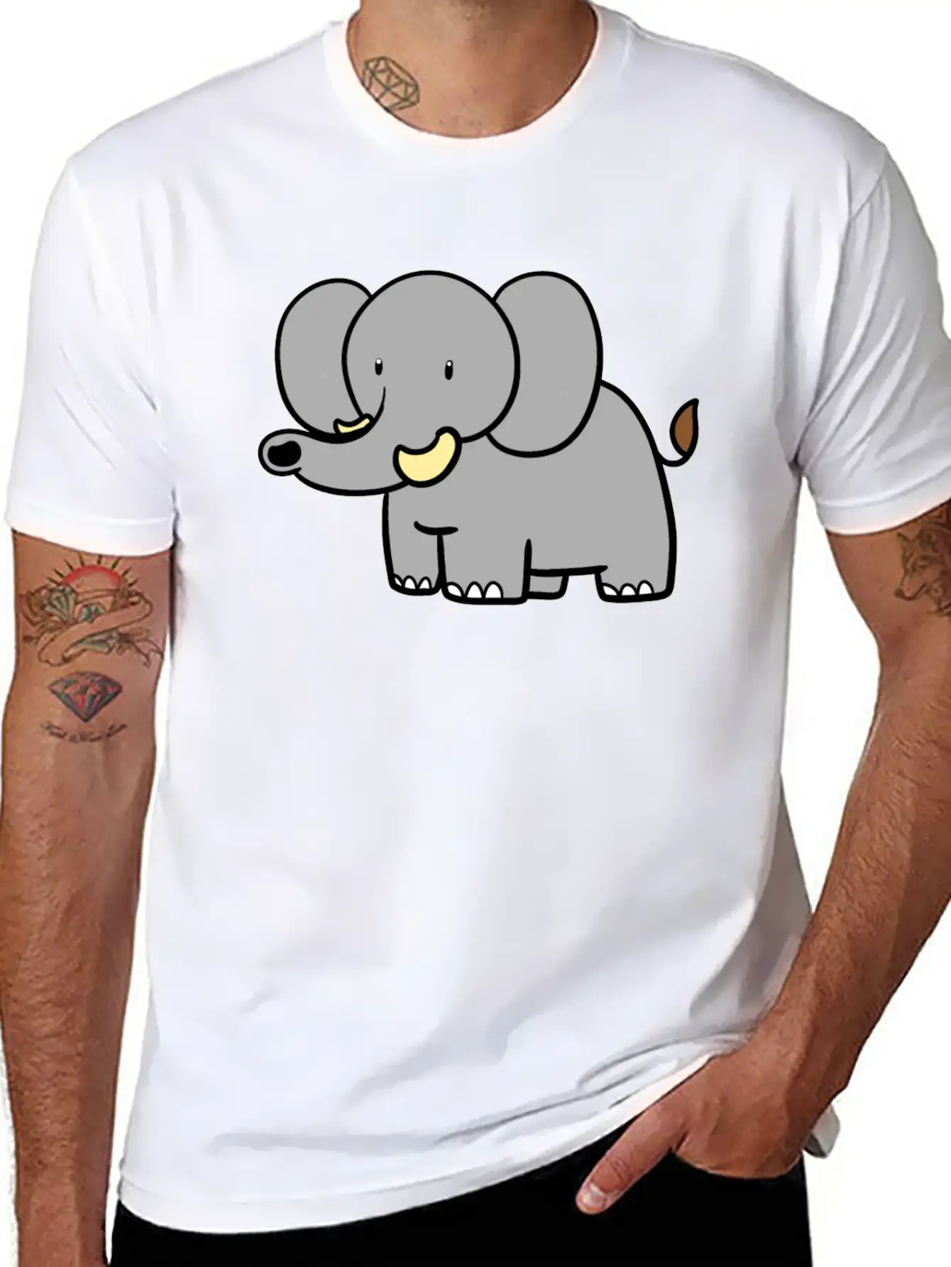 Standing Elephant Unisex Casual T-Shirt – Clean Design For Daily Comfort