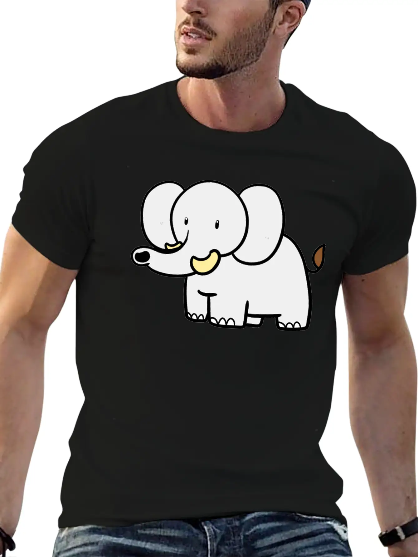 Standing Elephant Unisex Casual T-Shirt – Clean Design For Daily Comfort