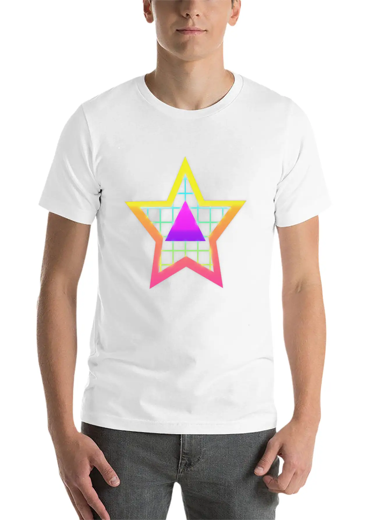 Star Neon Vintage Retro Style 90s Unisex Casual T-Shirt – Clean Design For Daily Comfort
