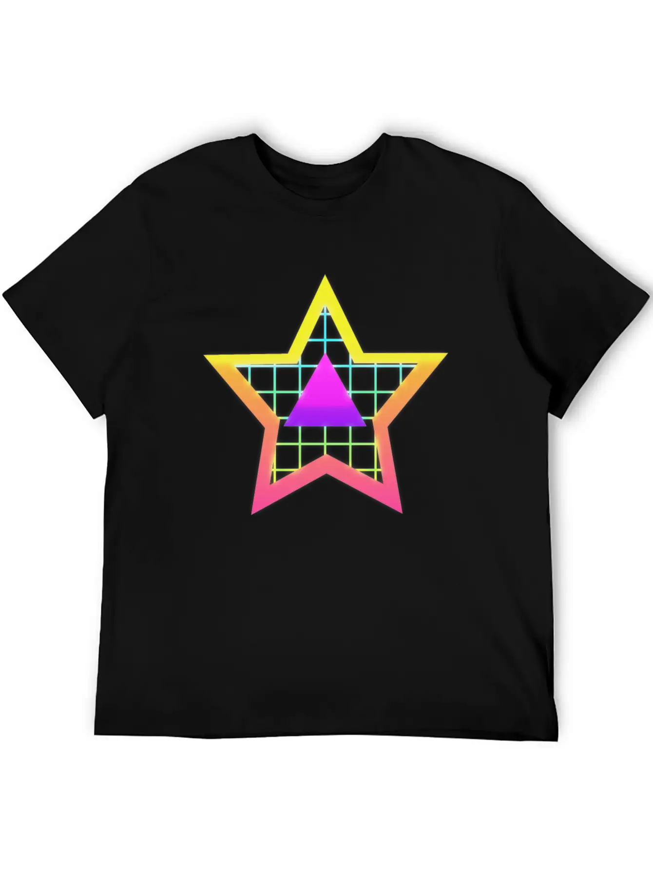 Star Neon Vintage Retro Style 90s Unisex Casual T-Shirt – Clean Design For Daily Comfort