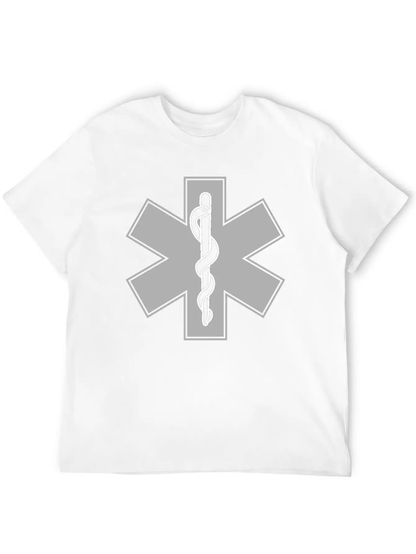 Star Of Life (Light Gray) Essential Cotton Tee For Daily Outfits – Unisex Style