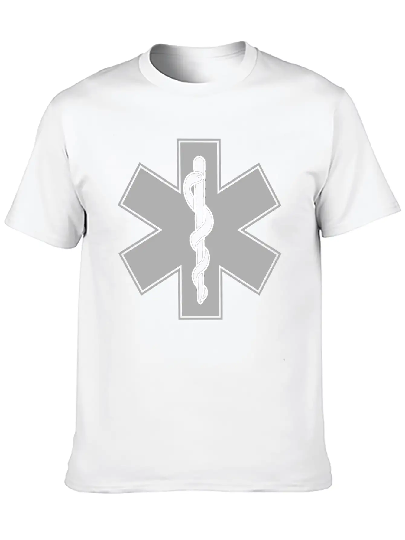 Star Of Life (Light Gray) Essential Cotton Tee For Daily Outfits – Unisex Style