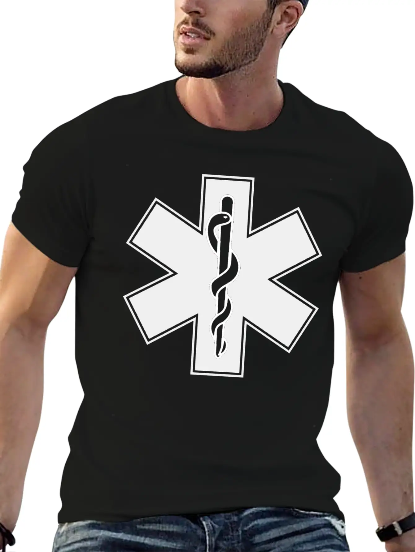 Star Of Life (Light Gray) Essential Cotton Tee For Daily Outfits – Unisex Style