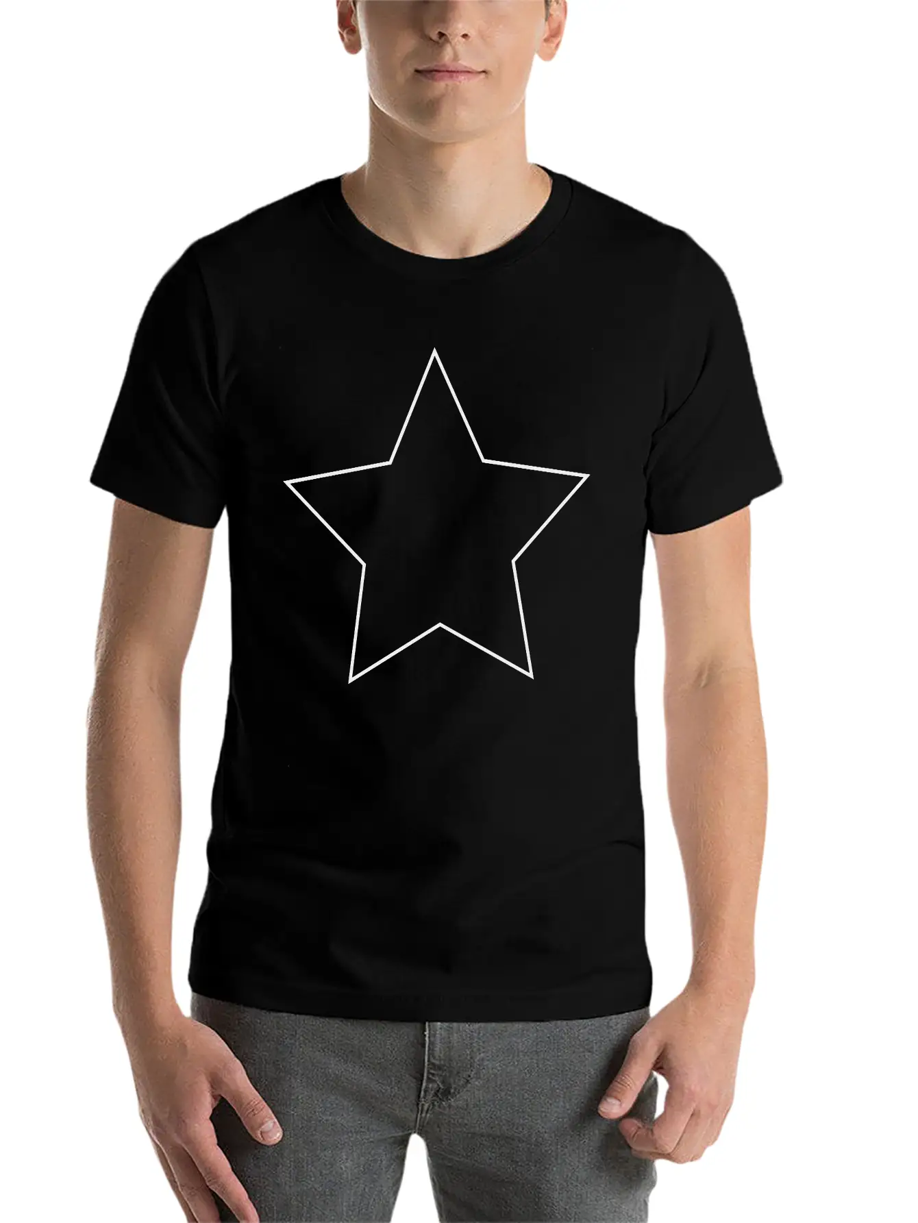 Star, Star, Star, Black, White Sky, Symbol, Luck Unisex Casual T-Shirt – Clean Design For Daily Comfort