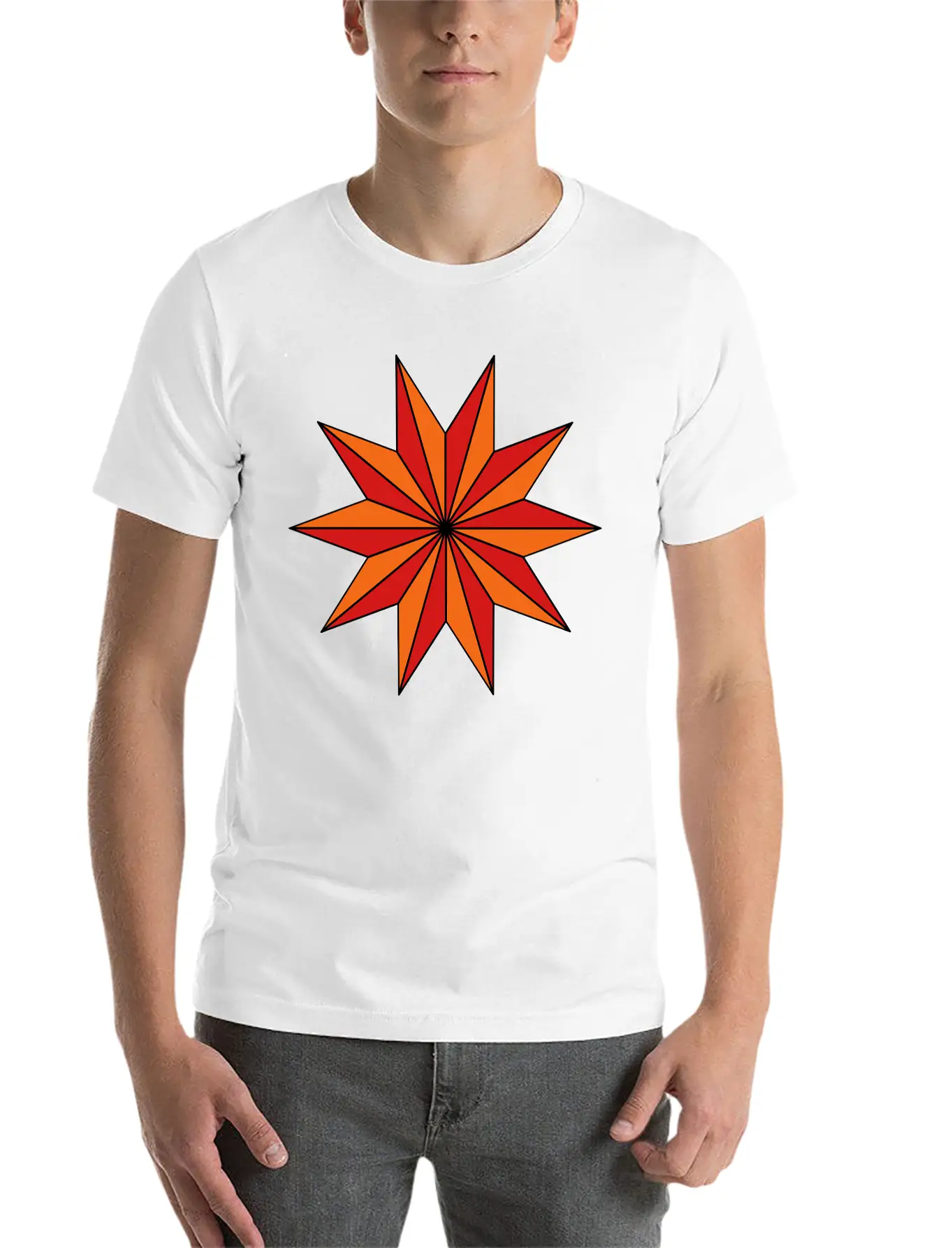 Star With 10 Rays Unisex Casual T-Shirt – Clean Design For Daily Comfort