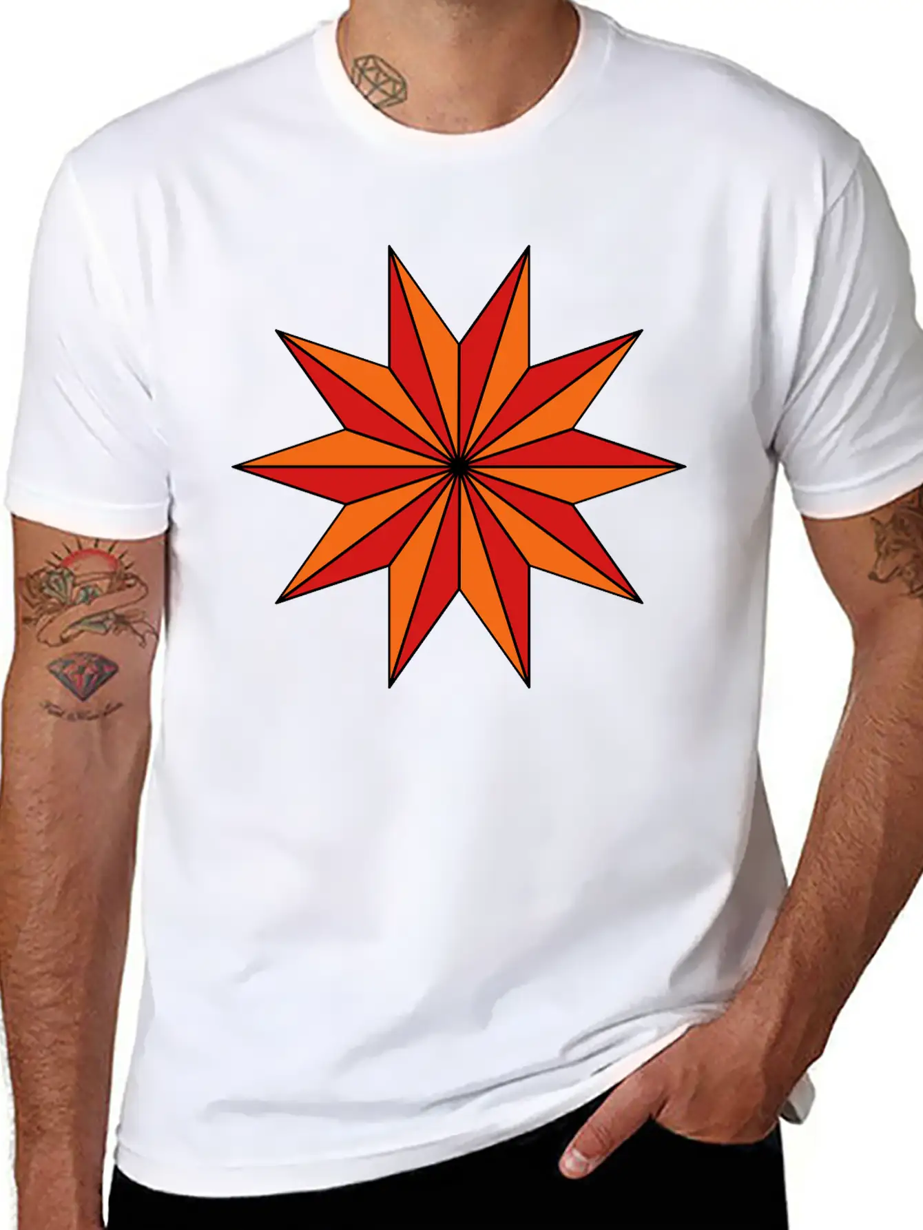 Star With 10 Rays Unisex Casual T-Shirt – Clean Design For Daily Comfort