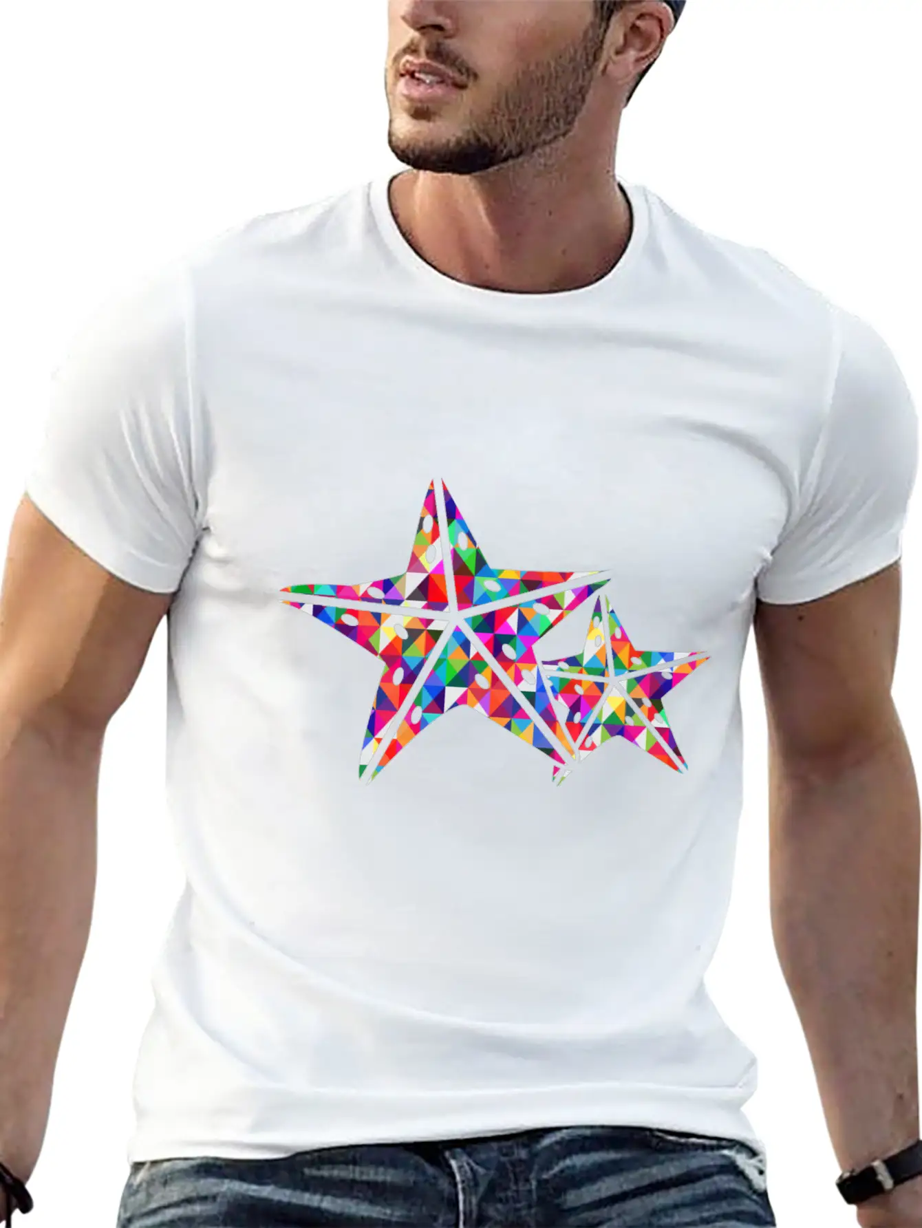 Starfish 2 Starfish Mosaic Colourful Stylish Everyday T-Shirt – Unisex Basic Cotton Tee