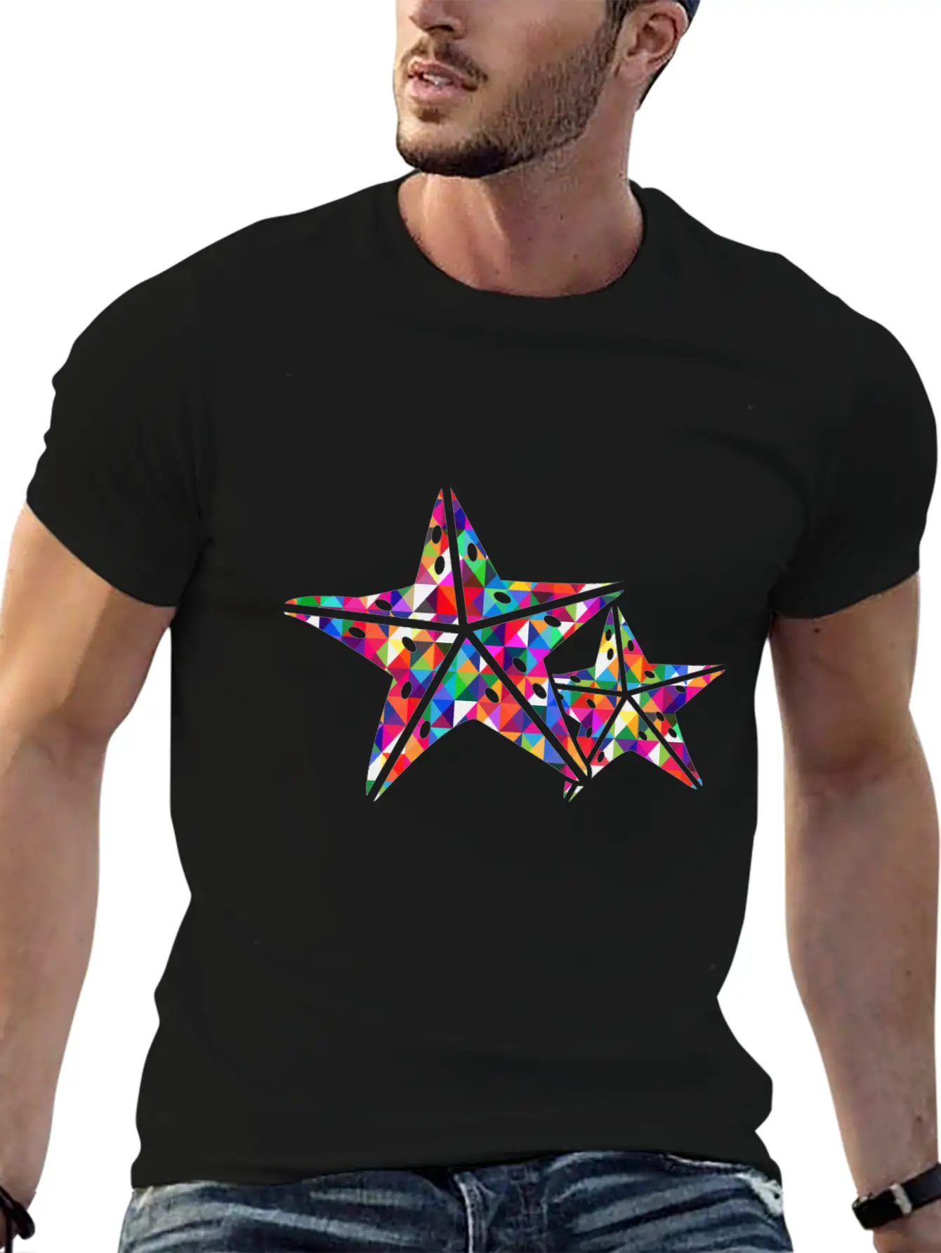 Starfish 2 Starfish Mosaic Colourful Stylish Everyday T-Shirt – Unisex Basic Cotton Tee
