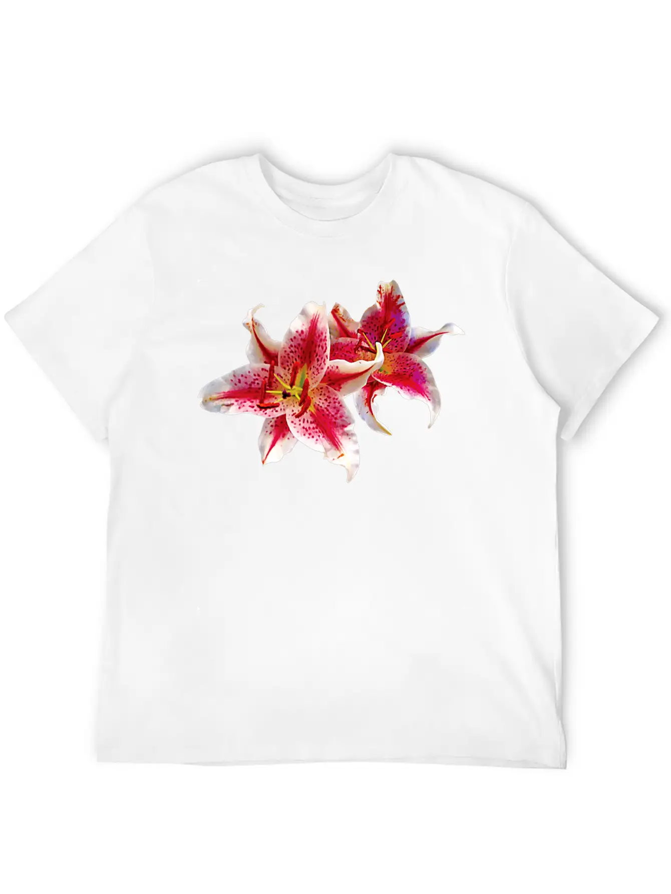 Stargazer Lily Pair Basic Graphic T-Shirt – Daily Comfort In Soft Cotton