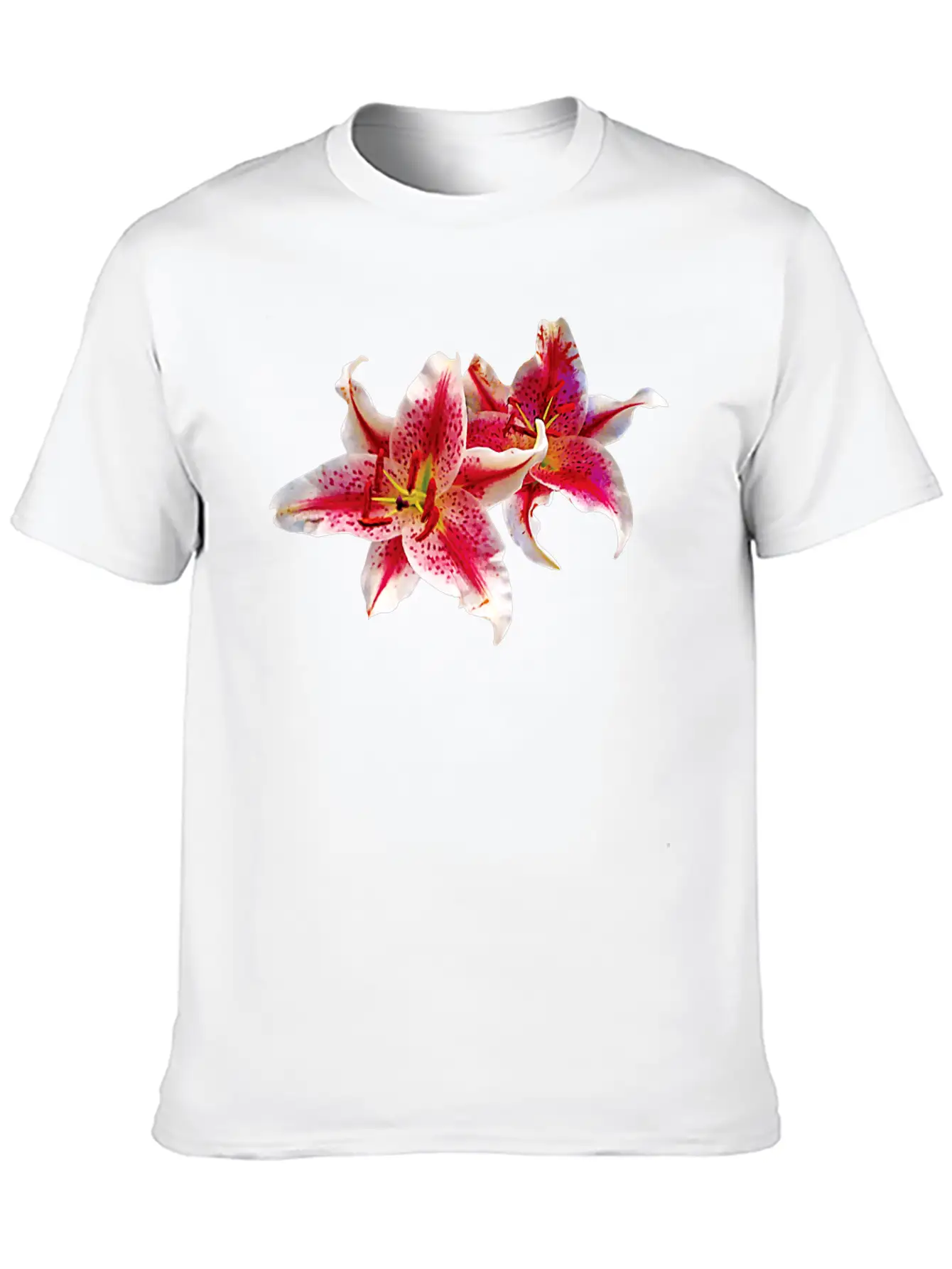 Stargazer Lily Pair Basic Graphic T-Shirt – Daily Comfort In Soft Cotton