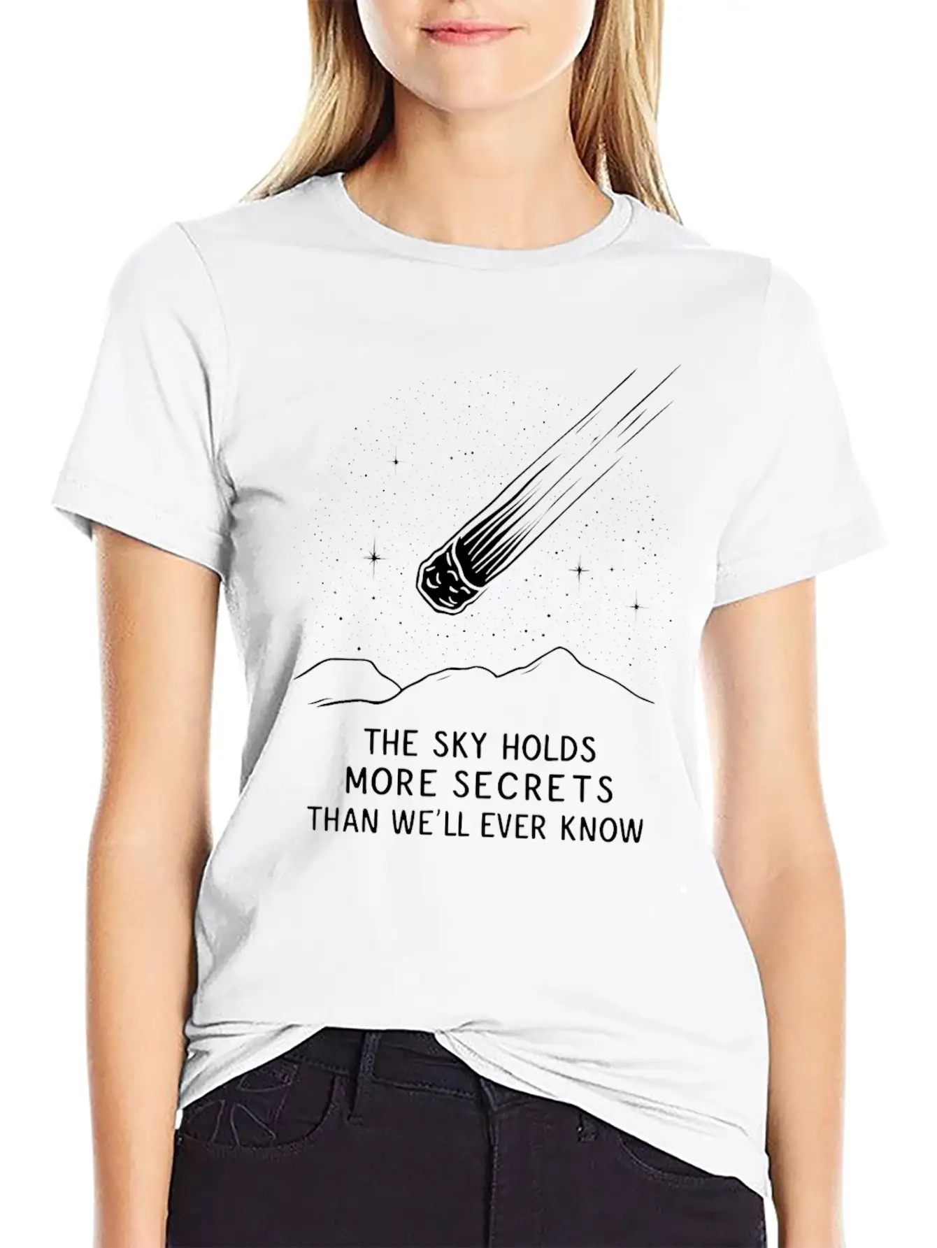 Stargazing Adventures Under The Meteor Shower Basic Graphic T-Shirt – Daily Comfort In Soft Cotton