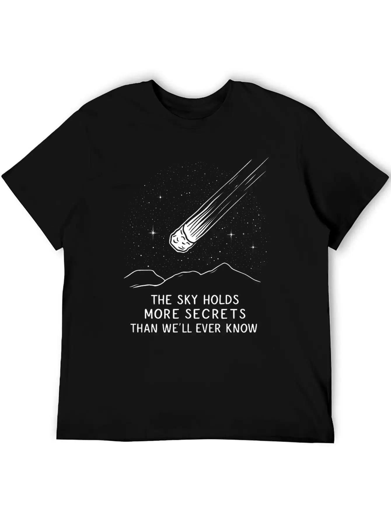 Stargazing Adventures Under The Meteor Shower Basic Graphic T-Shirt – Daily Comfort In Soft Cotton