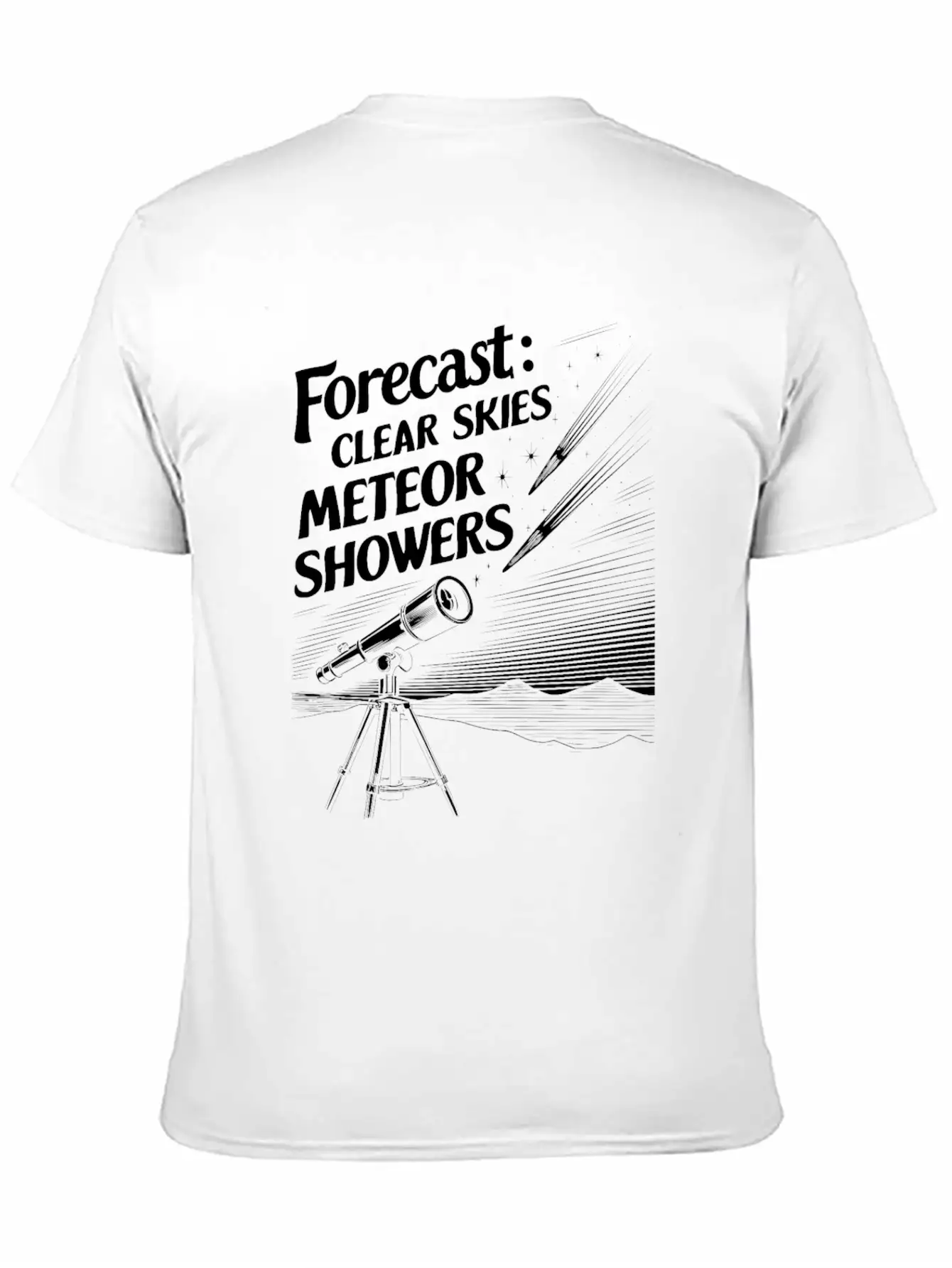 Stargazing Adventures Under The Meteor Shower Lightweight Cotton T-Shirt – Daily Comfort Graphic Shirt