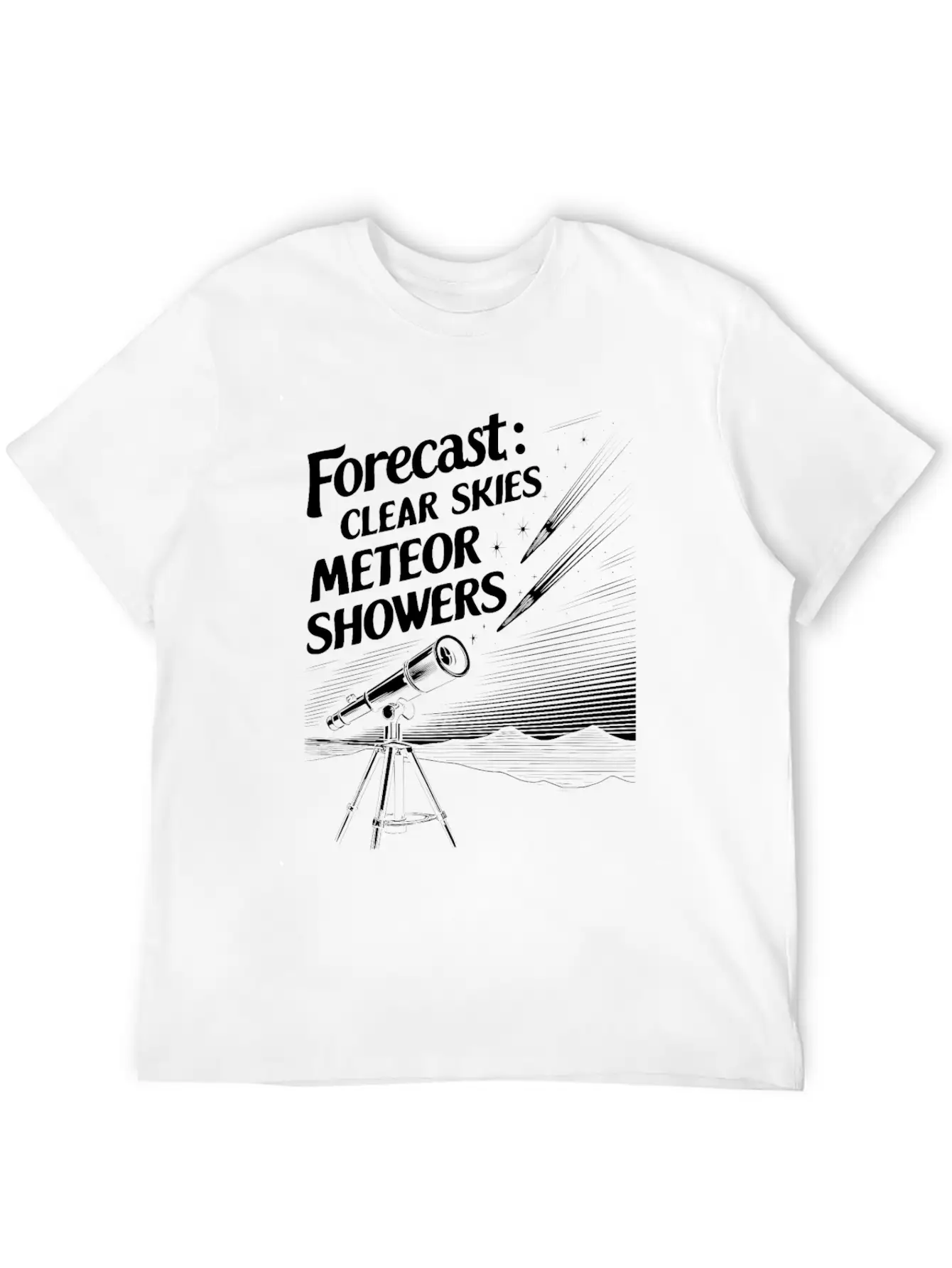 Stargazing Adventures Under The Meteor Shower Lightweight Cotton T-Shirt – Daily Comfort Graphic Shirt