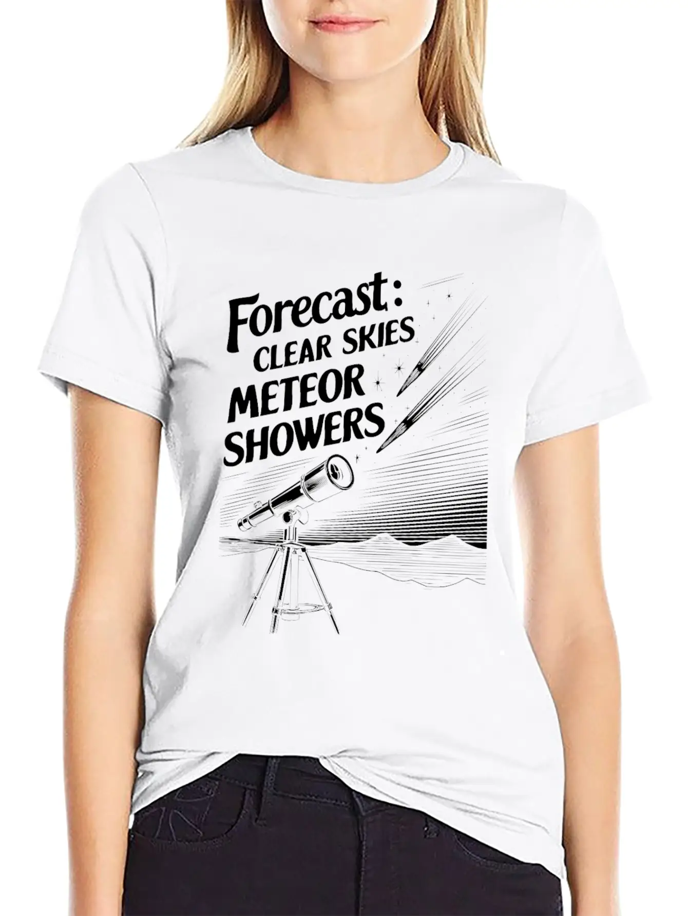 Stargazing Adventures Under The Meteor Shower Stylish Everyday T-Shirt – Unisex Basic Cotton Tee