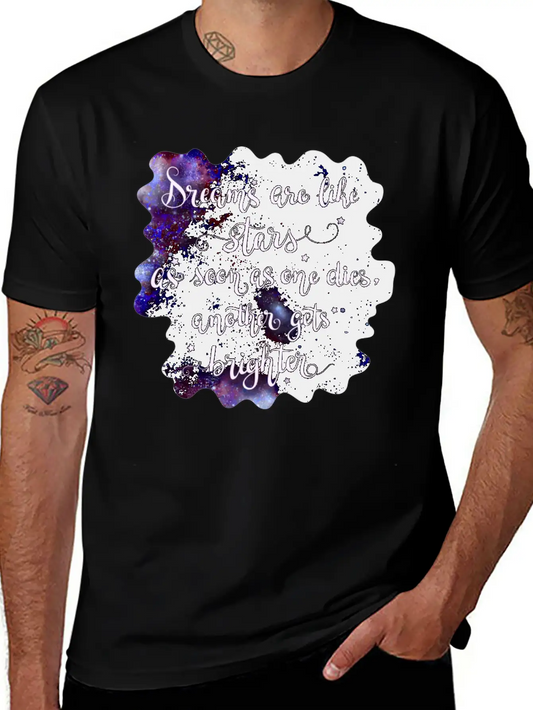Starry Quotes Galaxy Motivational Quote Dreams Modern Fit Casual T-Shirt – Clean And Versatile Design