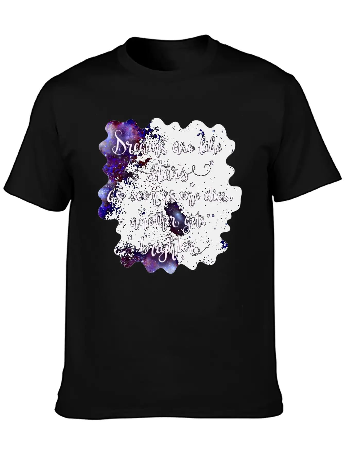 Starry Quotes Galaxy Motivational Quote Dreams Modern Fit Casual T-Shirt – Clean And Versatile Design