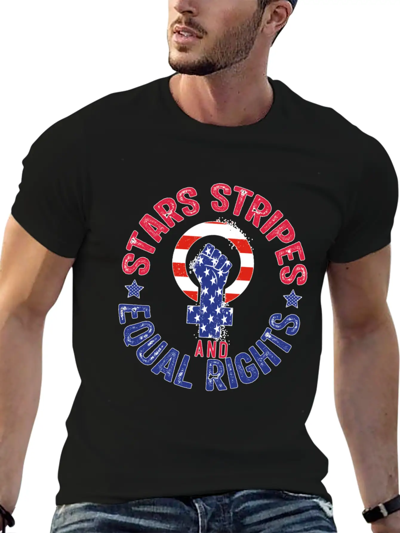 Stars Stripes And Equal Rights, Pro Choice, Female Modern Fit Casual T-Shirt ��� Clean And Versatile Design