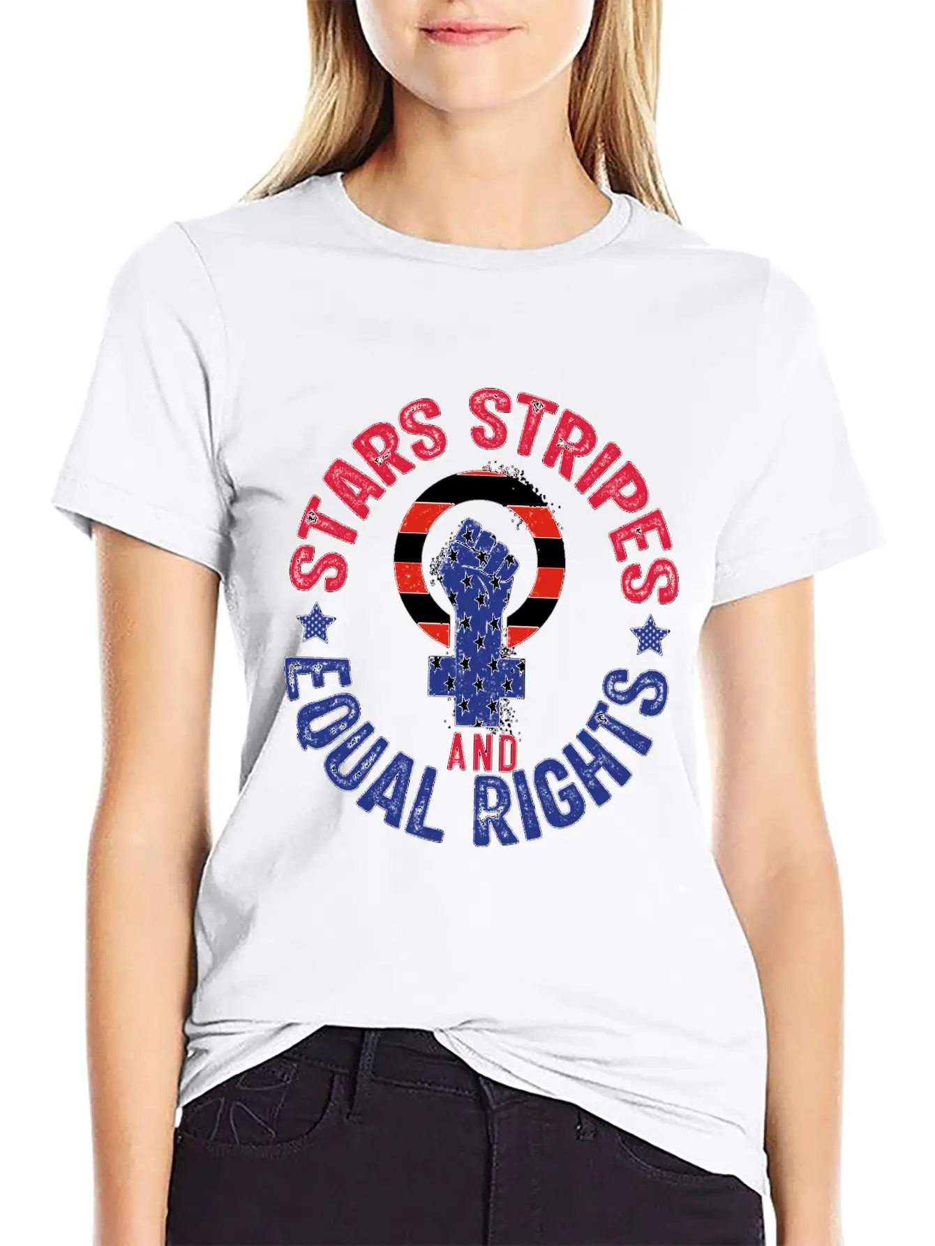 Stars Stripes And Equal Rights, Pro Choice, Female Modern Fit Casual T-Shirt ��� Clean And Versatile Design