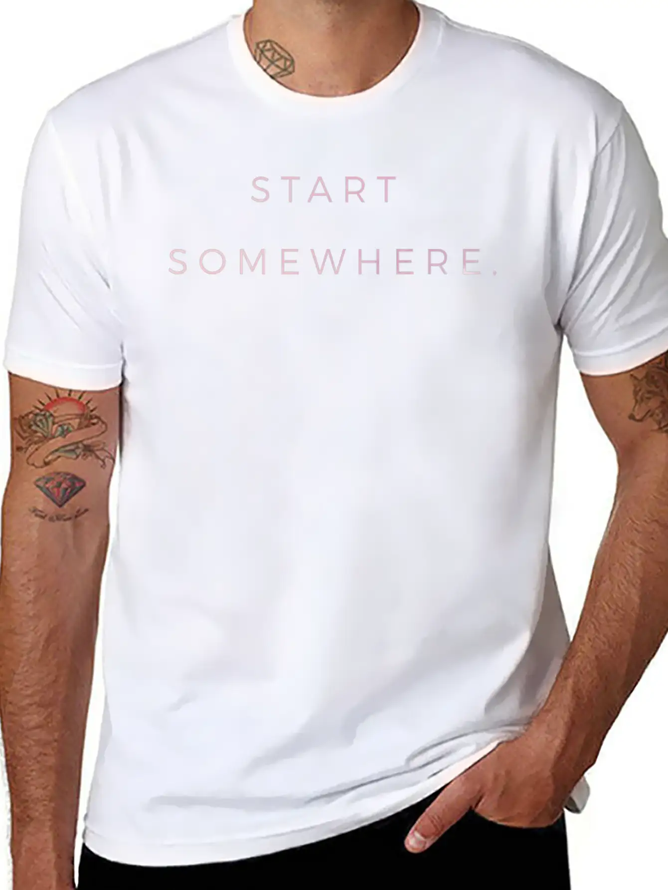 Start Somewhere Mindfulness Spiritual Motivation Soft Cotton Short Sleeve Tee – Unisex Wardrobe Staple