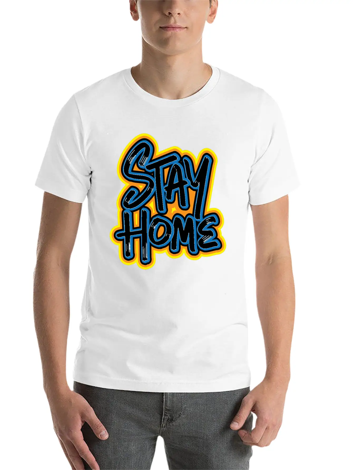 Stay Home Graffiti Basic Graphic T-Shirt – Daily Comfort In Soft Cotton