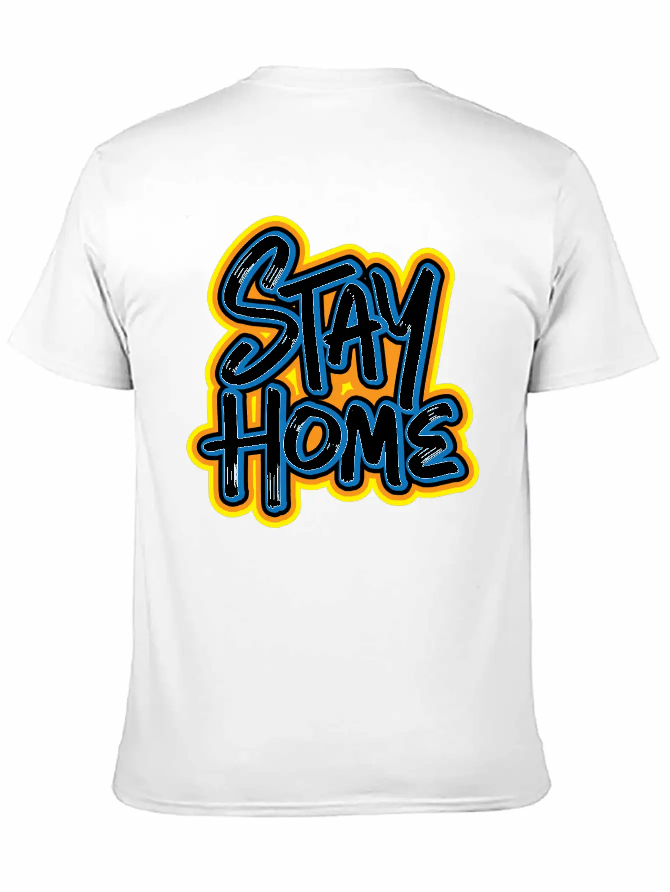 Stay Home Graffiti Basic Graphic T-Shirt – Daily Comfort In Soft Cotton