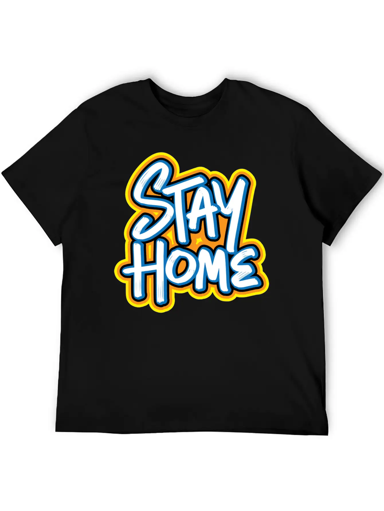 Stay Home Graffiti Classic Fit Graphic Tee For Daily Comfort – Unisex Cotton Shirt