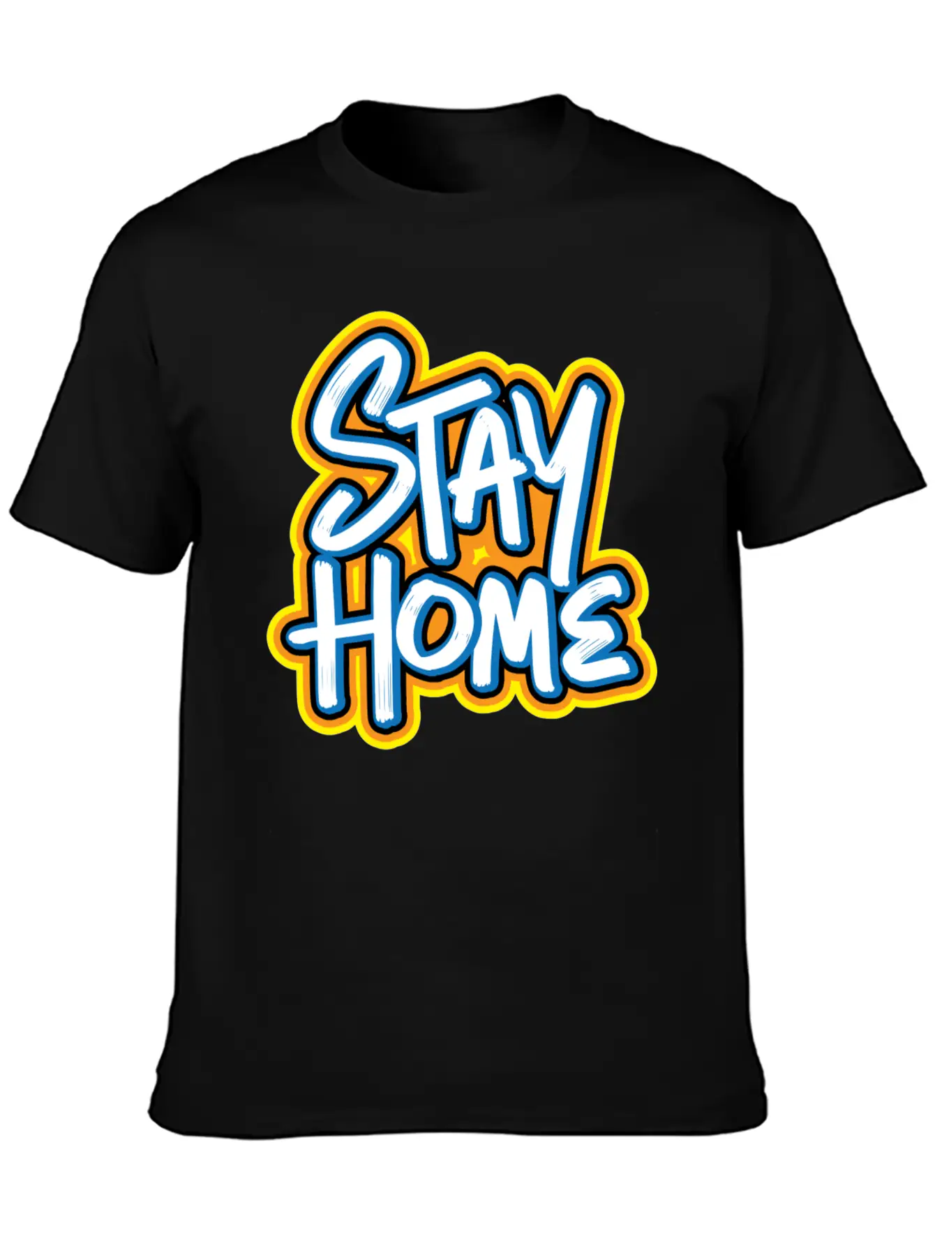 Stay Home Graffiti Classic Fit Graphic Tee For Daily Comfort – Unisex Cotton Shirt