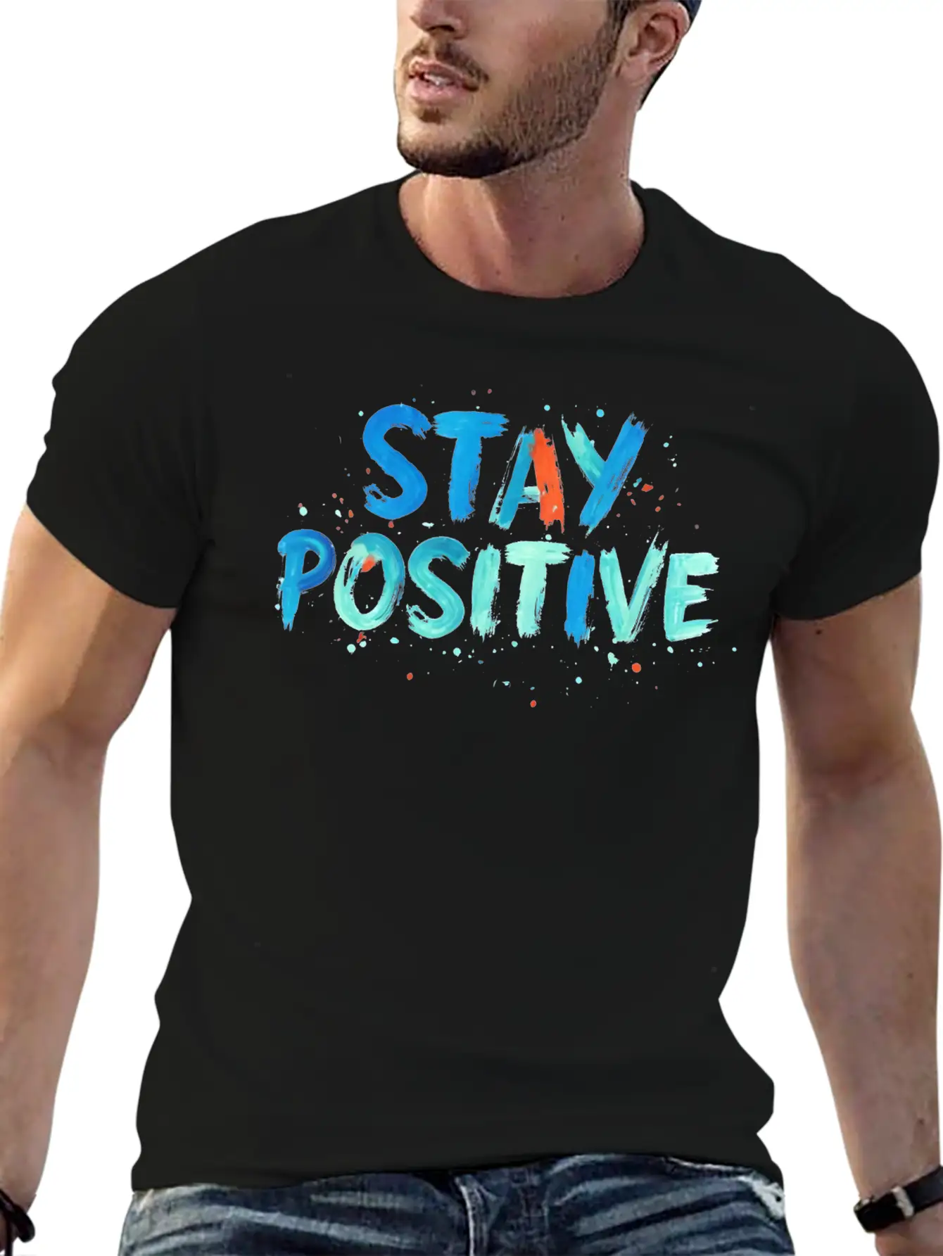 Stay Positive Soft Cotton Short Sleeve Tee – Unisex Wardrobe Staple