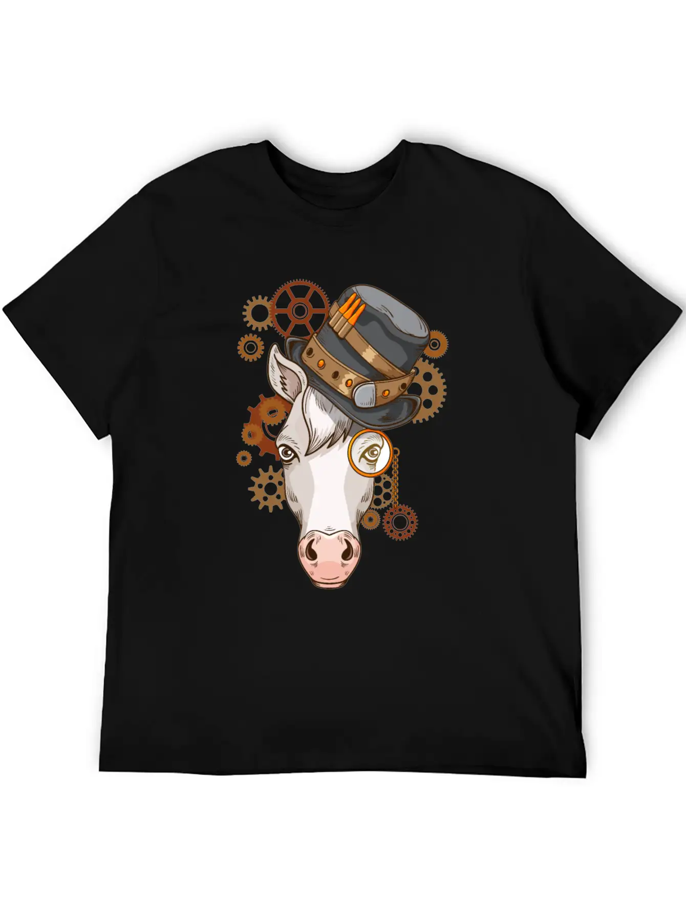 Steampunk Horse Riding Victorian Horses Steampunk Lightweight Cotton T-Shirt – Daily Comfort Graphic Shirt