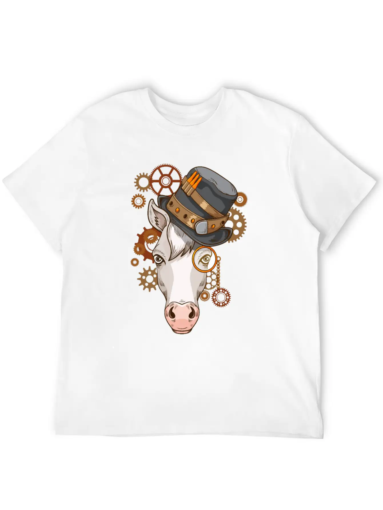 Steampunk Horse Riding Victorian Horses Steampunk Lightweight Cotton T-Shirt – Daily Comfort Graphic Shirt