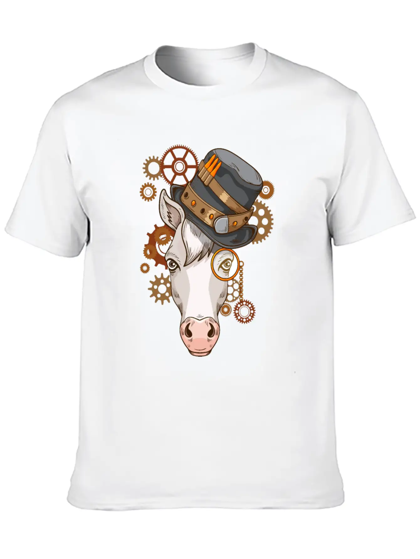 Steampunk Horse Riding Victorian Horses Steampunk Lightweight Cotton T-Shirt – Daily Comfort Graphic Shirt