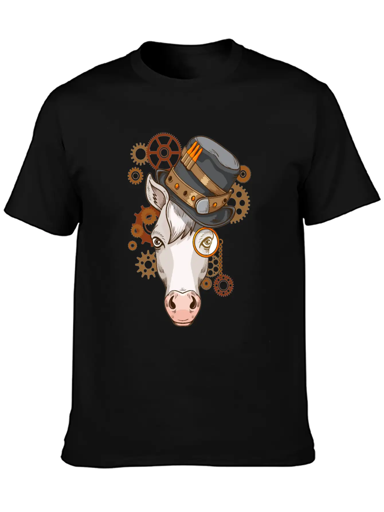 Steampunk Horse Riding Victorian Horses Steampunk Lightweight Cotton T-Shirt – Daily Comfort Graphic Shirt