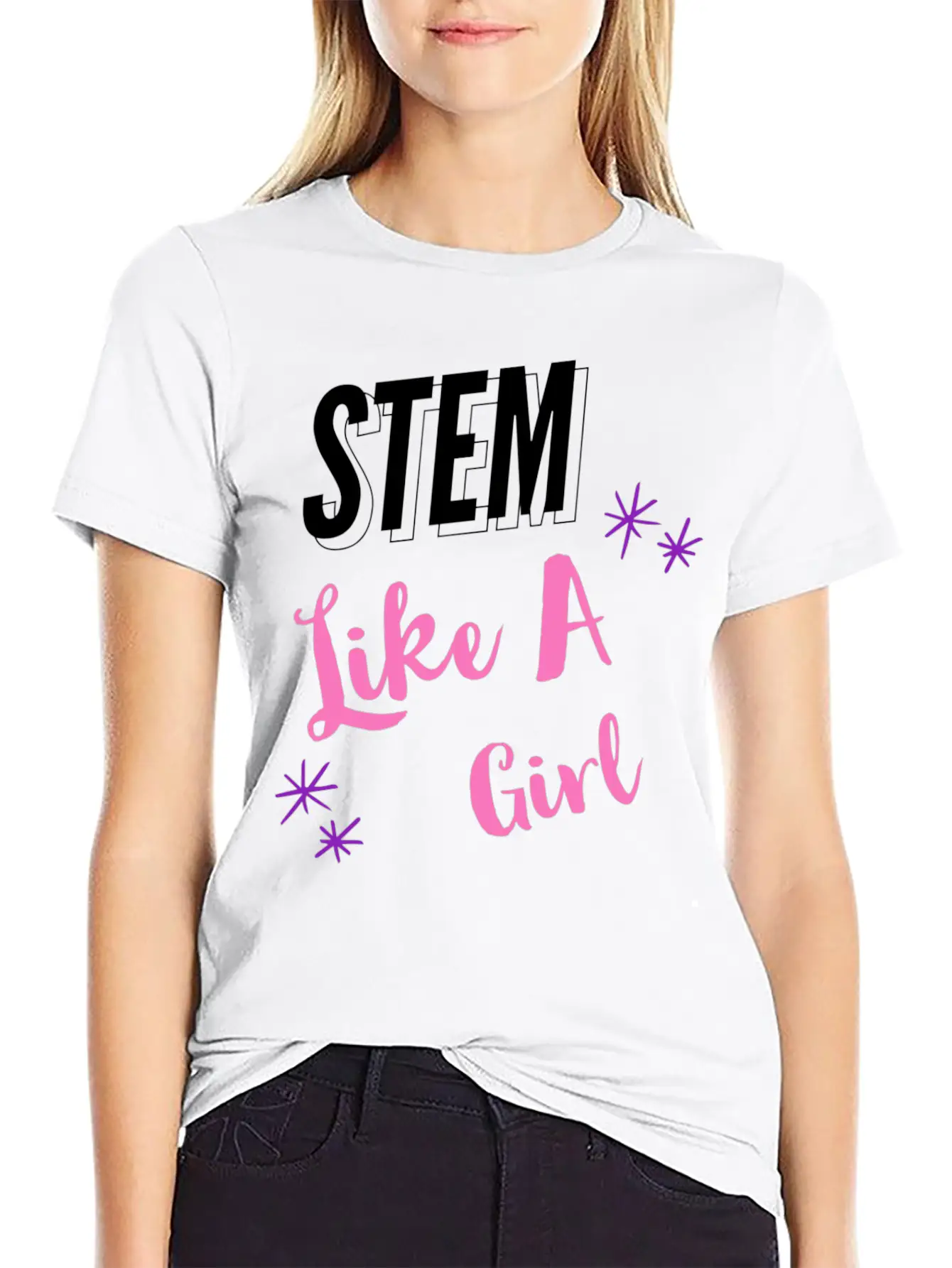 STEM Like A Girl Classic Fit Graphic Tee For Daily Comfort – Unisex Cotton Shirt