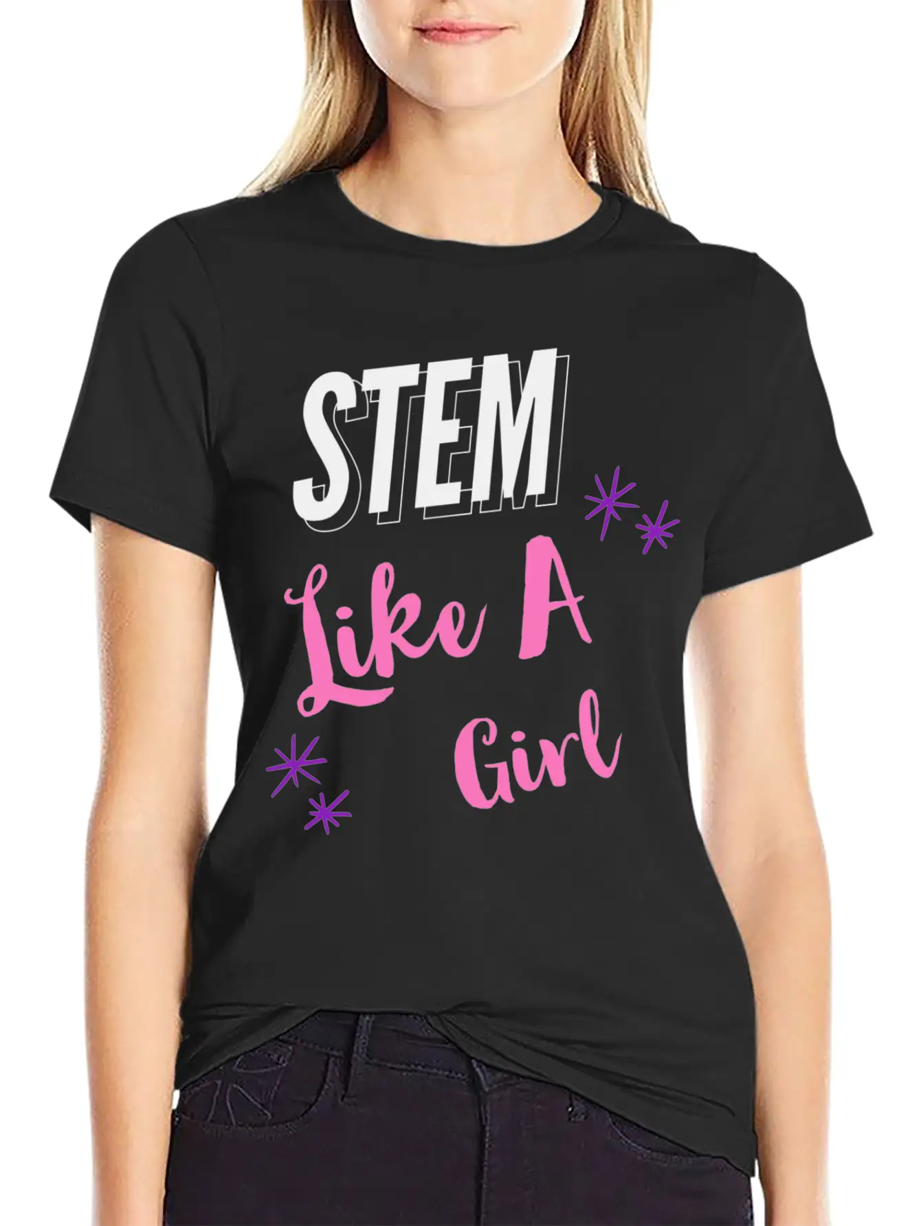 STEM Like A Girl Classic Fit Graphic Tee For Daily Comfort – Unisex Cotton Shirt