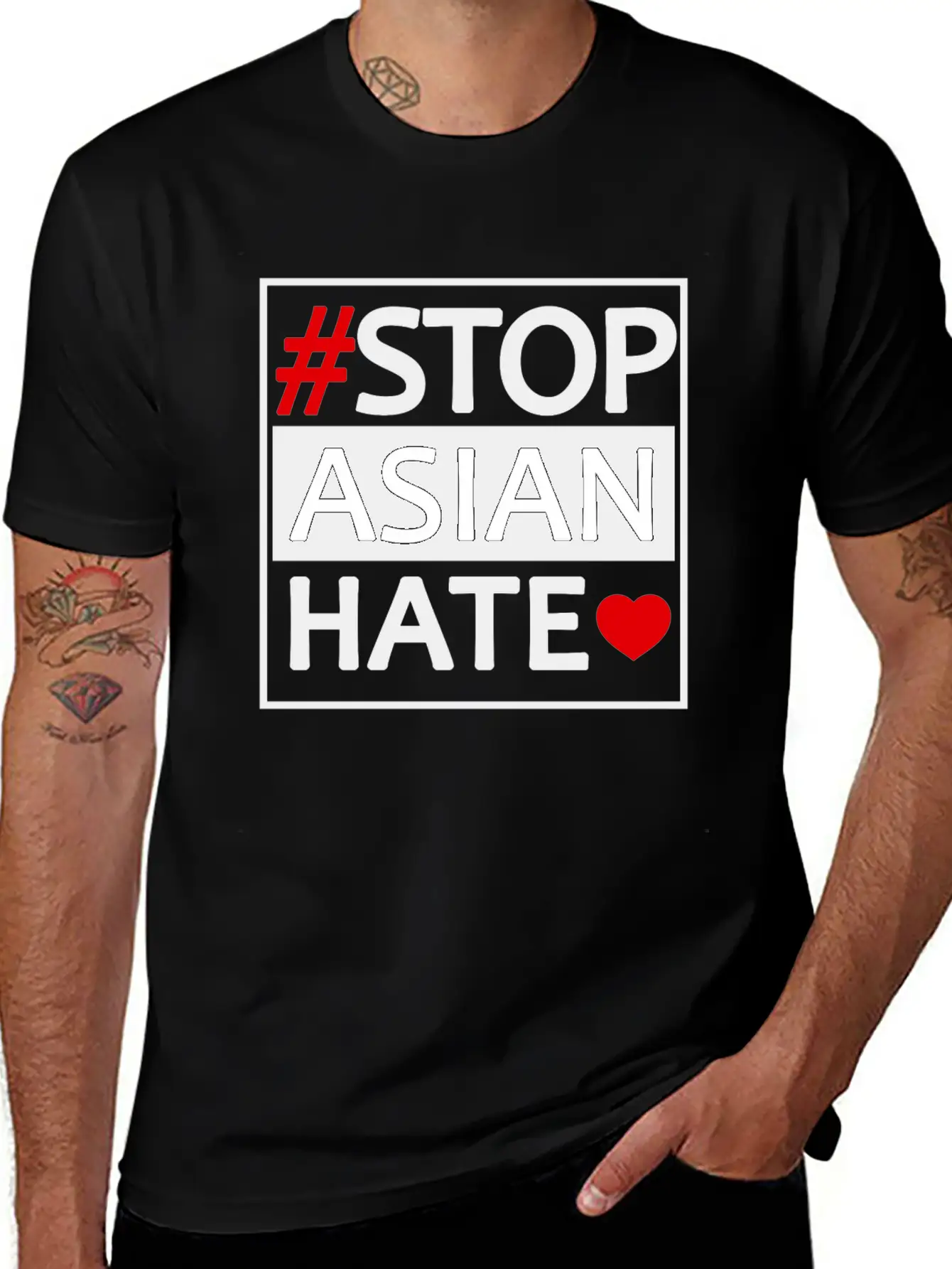 STOP ASIAN HATE Basic Graphic T-Shirt – Daily Comfort In Soft Cotton