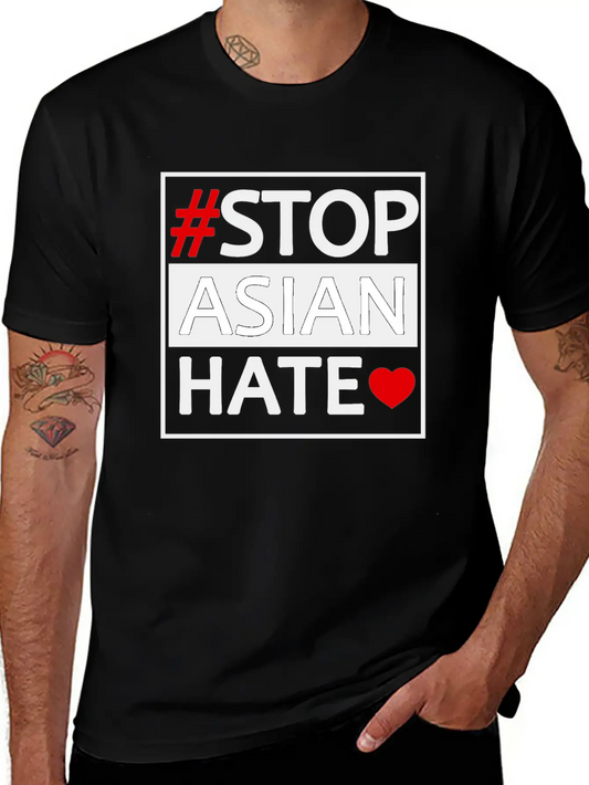 STOP ASIAN HATE Basic Graphic T-Shirt – Daily Comfort In Soft Cotton