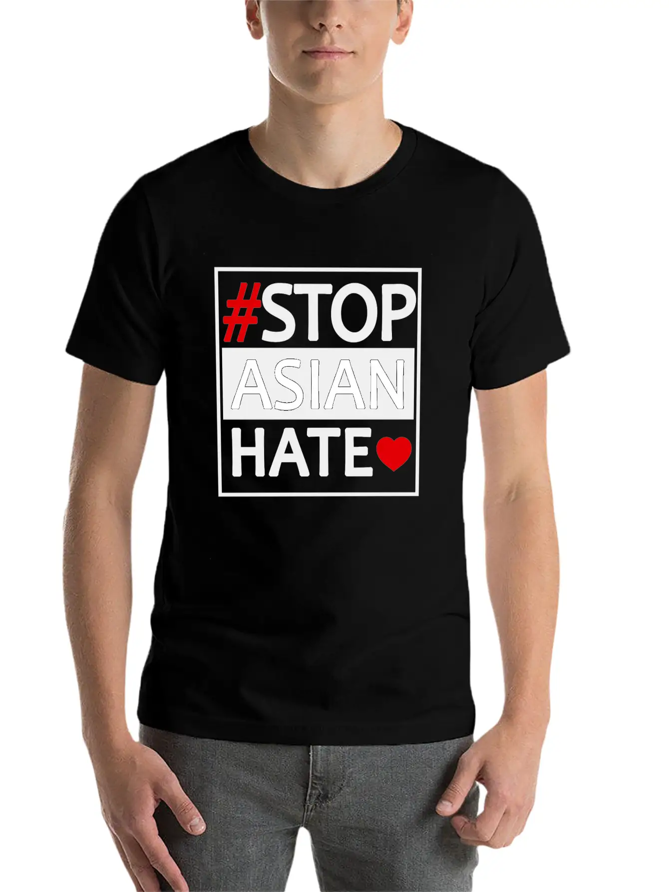 STOP ASIAN HATE Basic Graphic T-Shirt – Daily Comfort In Soft Cotton