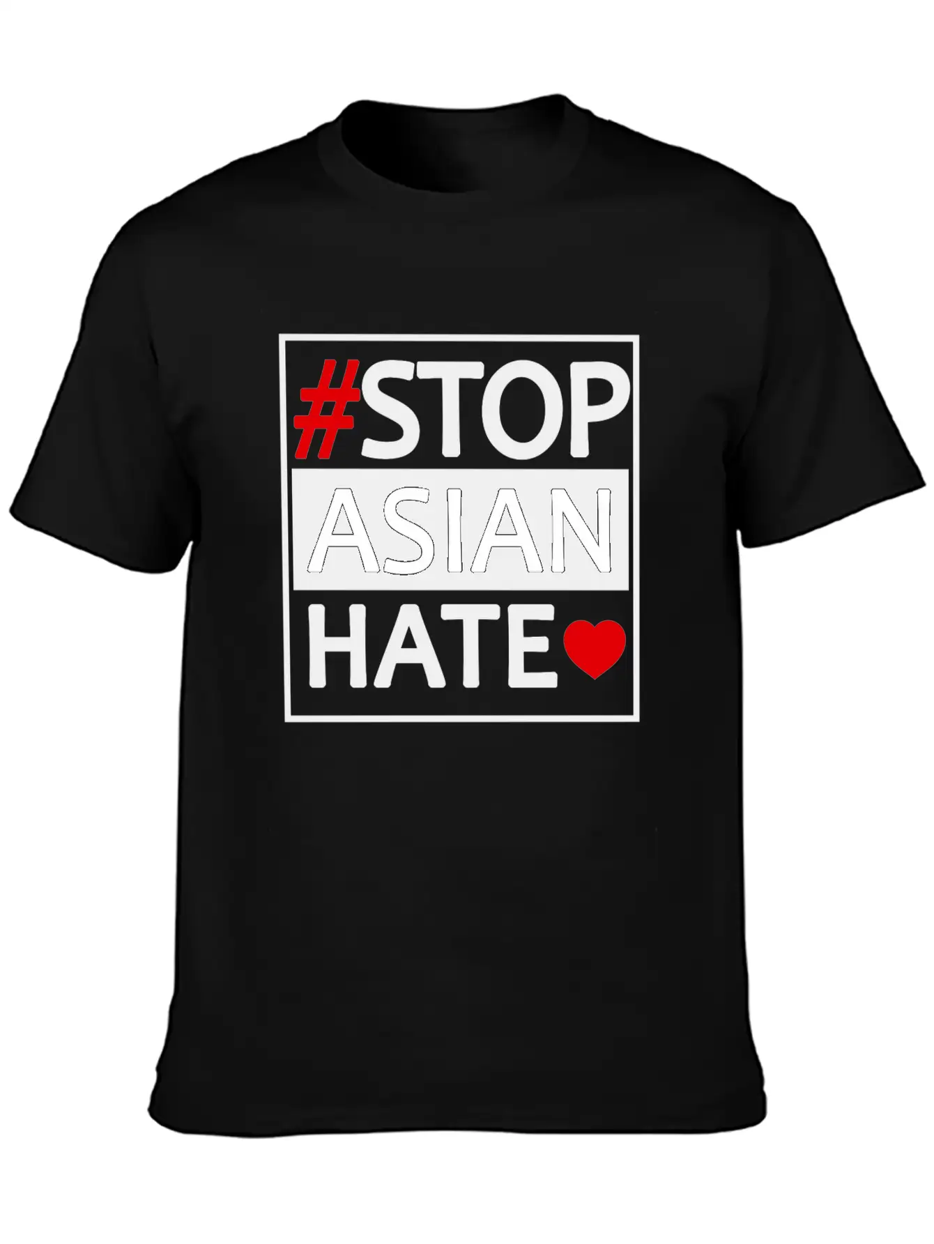 STOP ASIAN HATE Basic Graphic T-Shirt – Daily Comfort In Soft Cotton