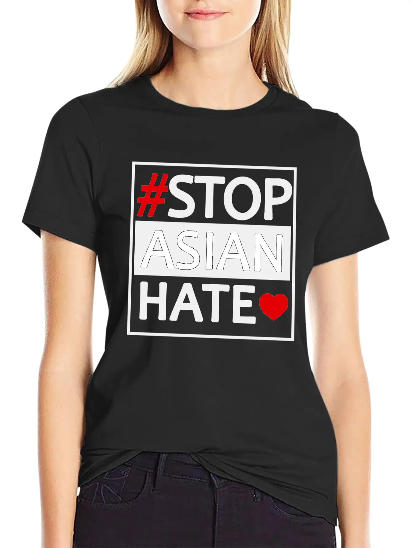 STOP ASIAN HATE Basic Graphic T-Shirt – Daily Comfort In Soft Cotton